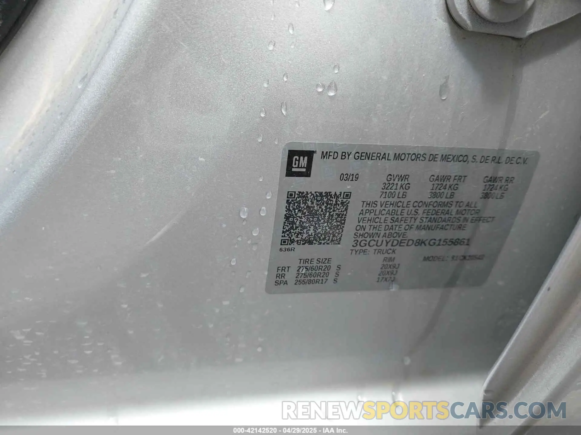 9 Фотография поврежденного автомобиля 3GCUYDED8KG155861 CHEVROLET SILVERADO 1500 2019