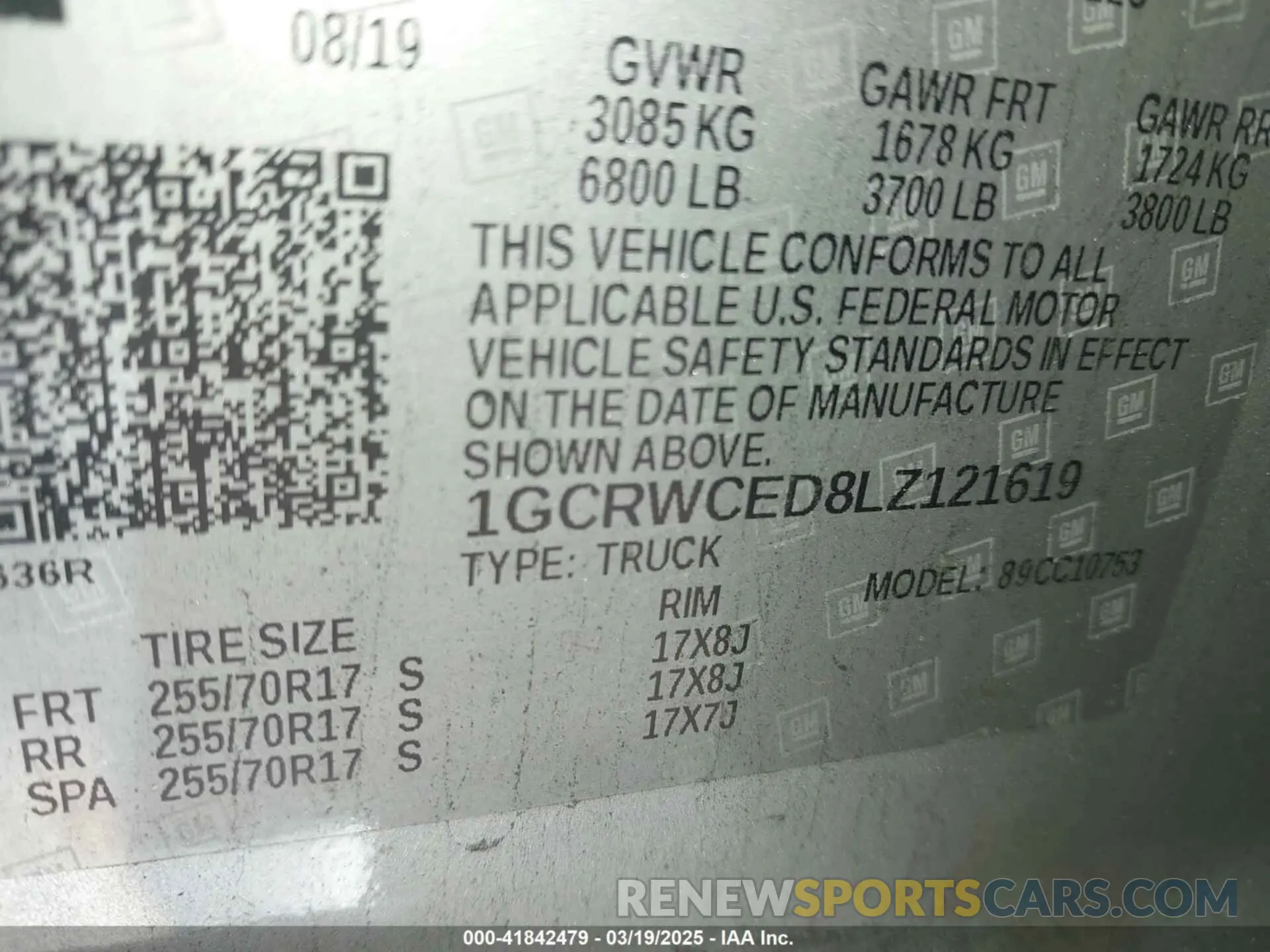 9 Фотография поврежденного автомобиля 1GCRWCED8LZ121619 CHEVROLET SILVERADO 1500 2020