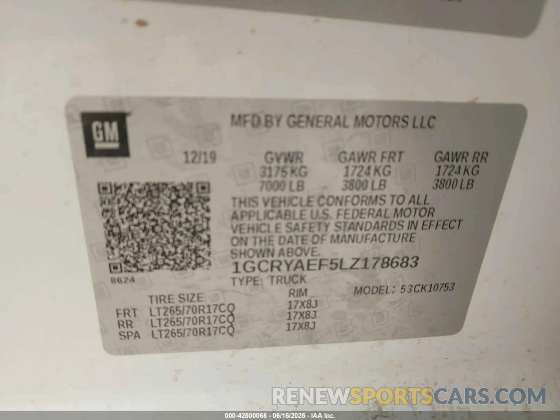 9 Фотография поврежденного автомобиля 1GCRYAEF5LZ178683 CHEVROLET SILVERADO 1500 2020