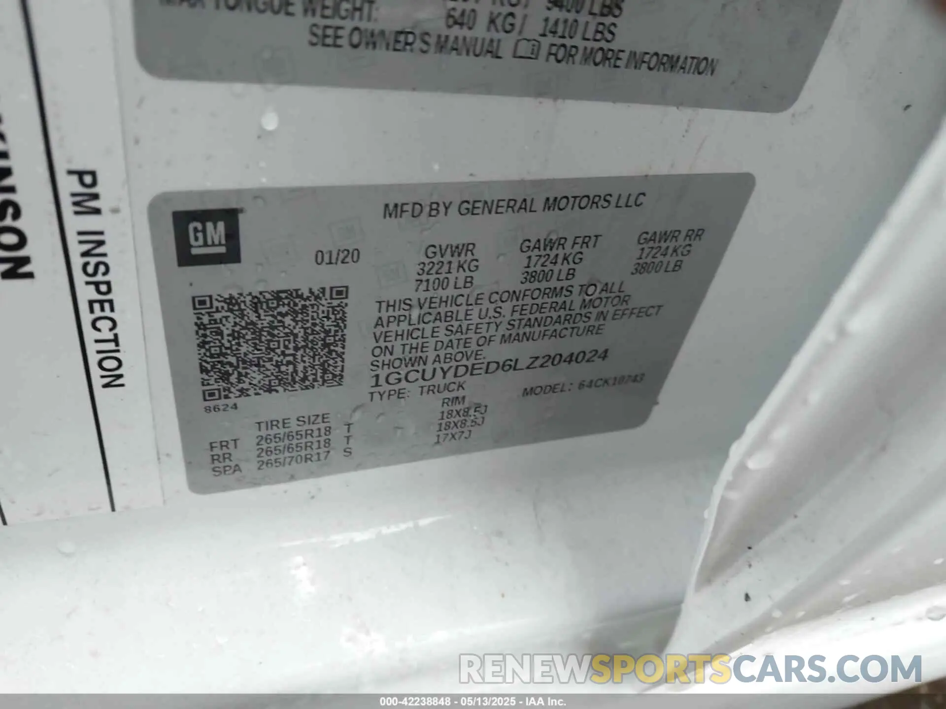 9 Фотография поврежденного автомобиля 1GCUYDED6LZ204024 CHEVROLET SILVERADO 1500 2020