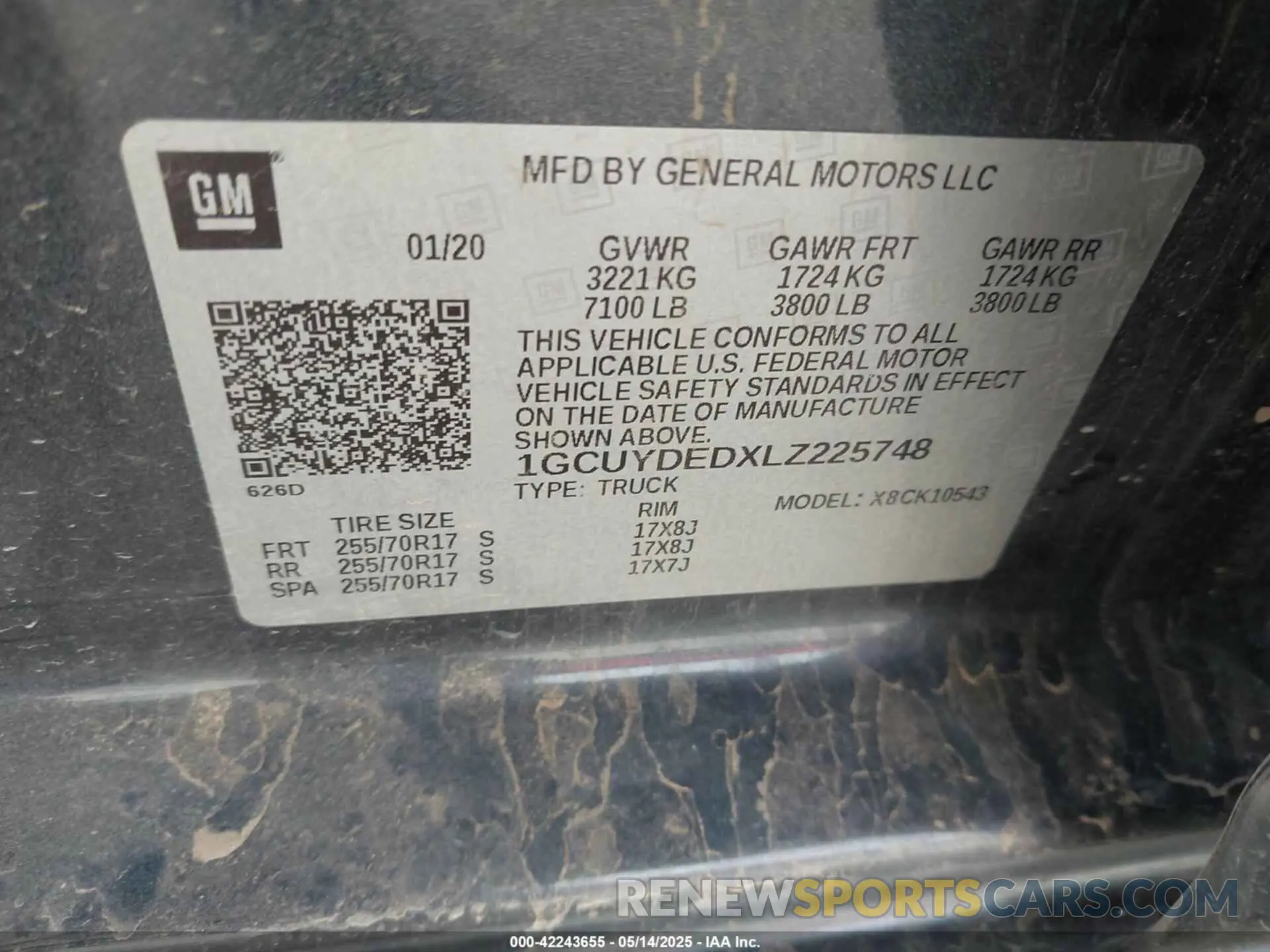 9 Фотография поврежденного автомобиля 1GCUYDEDXLZ225748 CHEVROLET SILVERADO 1500 2020