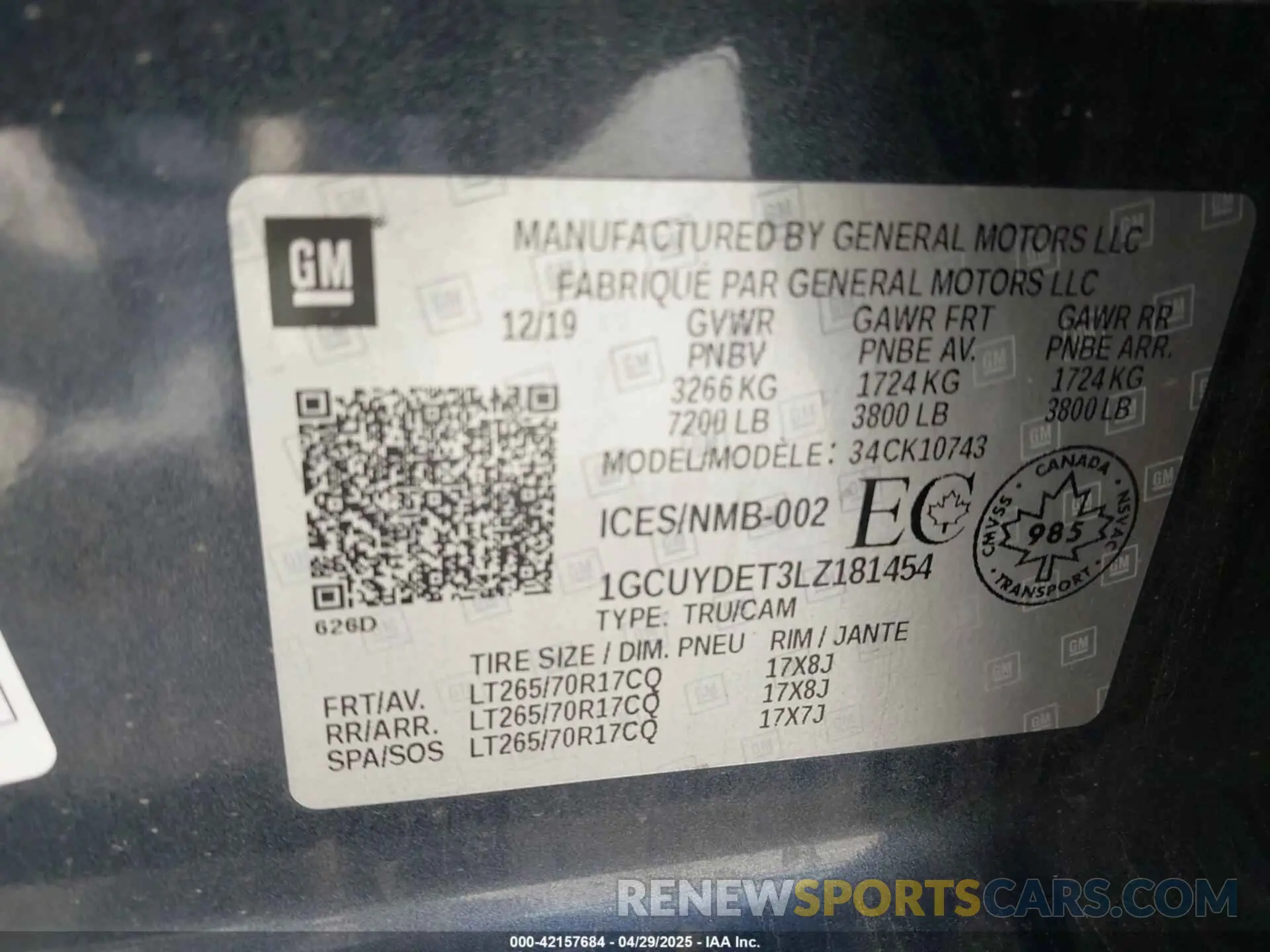 9 Фотография поврежденного автомобиля 1GCUYDET3LZ181454 CHEVROLET SILVERADO 1500 2020