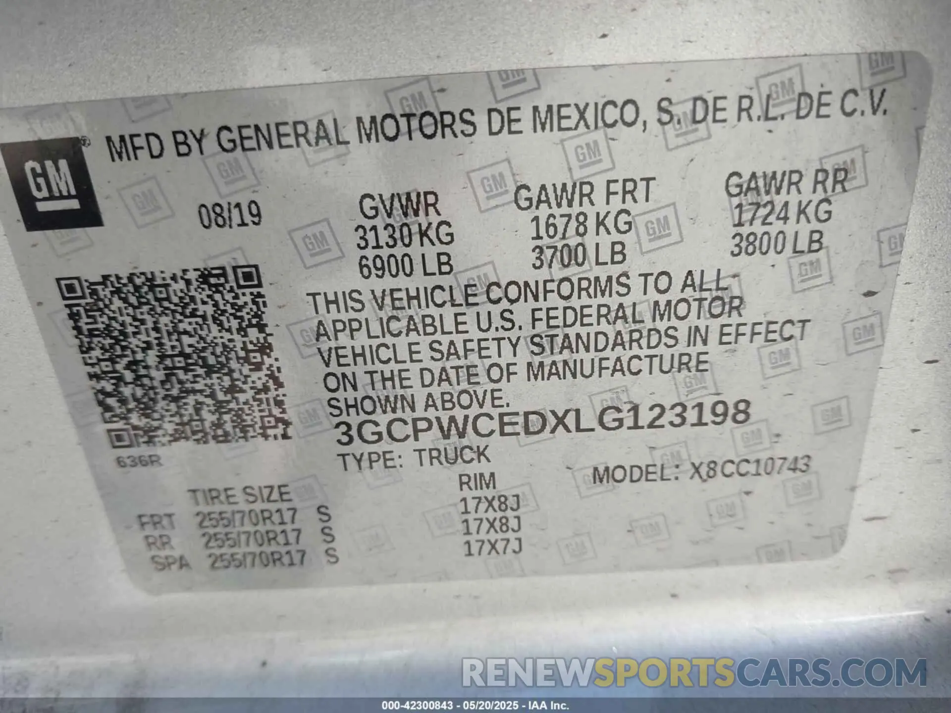 9 Photograph of a damaged car 3GCPWCEDXLG123198 CHEVROLET SILVERADO 1500 2020