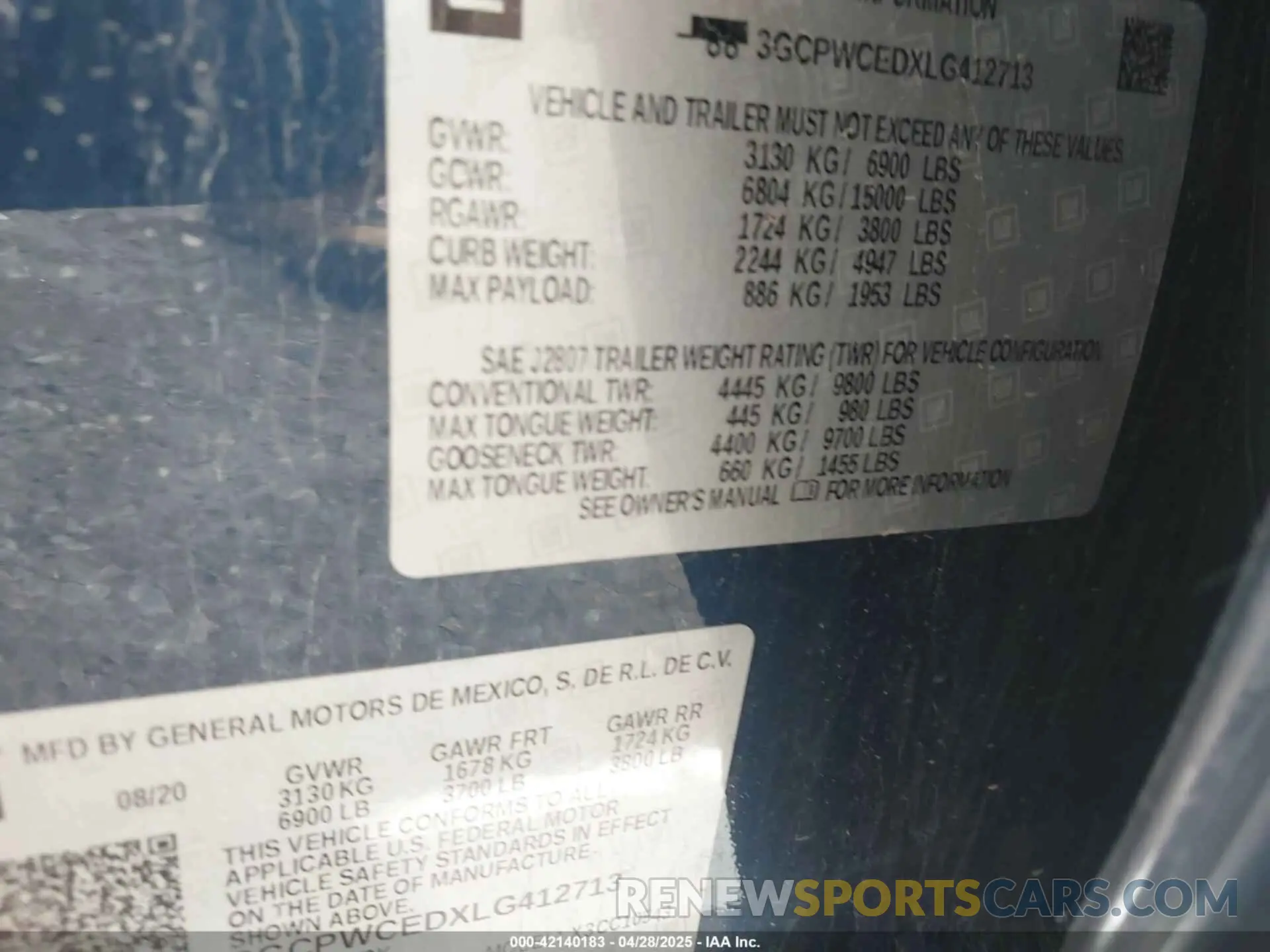 9 Photograph of a damaged car 3GCPWCEDXLG412713 CHEVROLET SILVERADO 1500 2020