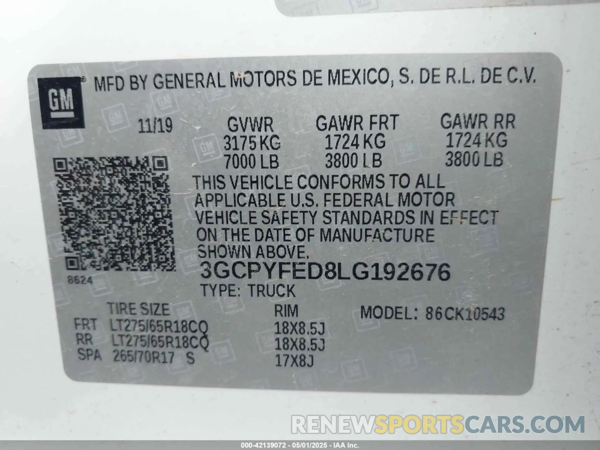 9 Фотография поврежденного автомобиля 3GCPYFED8LG192676 CHEVROLET SILVERADO 1500 2020