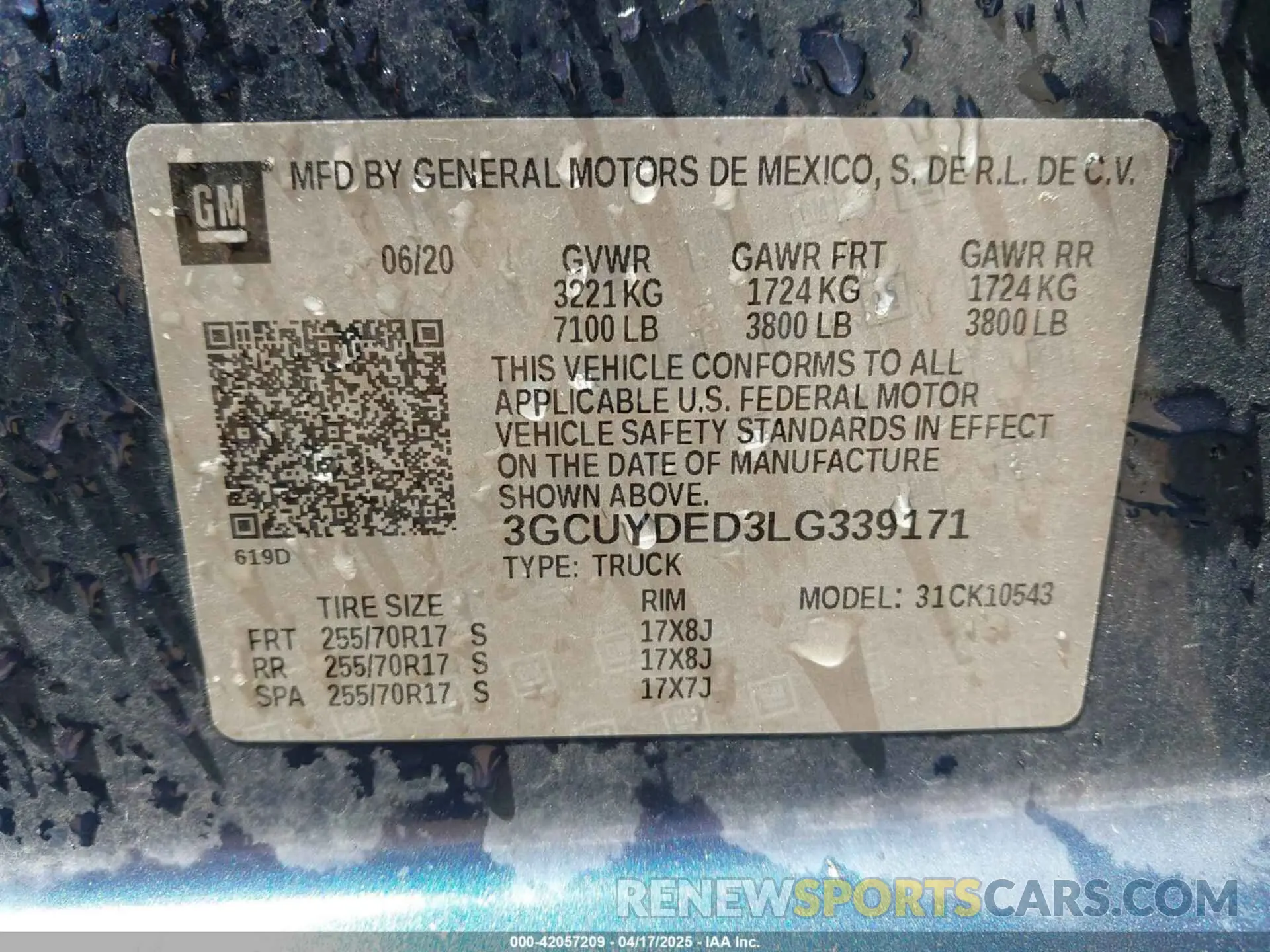9 Photograph of a damaged car 3GCUYDED3LG339171 CHEVROLET SILVERADO 1500 2020