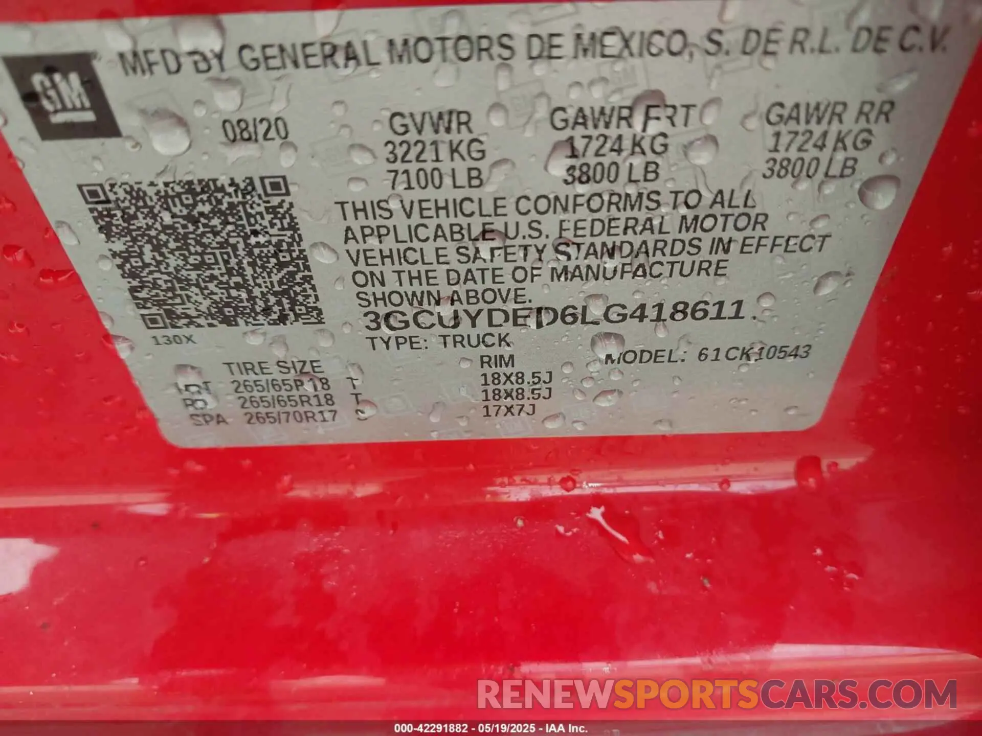 9 Фотография поврежденного автомобиля 3GCUYDED6LG418611 CHEVROLET SILVERADO 1500 2020