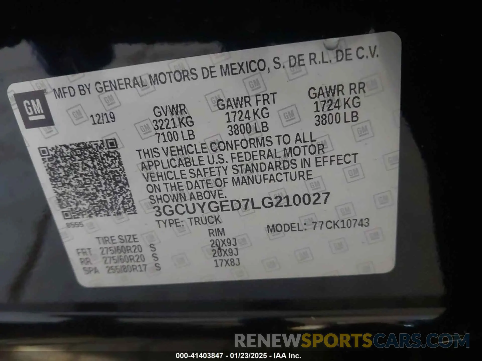 9 Photograph of a damaged car 3GCUYGED7LG210027 CHEVROLET SILVERADO 1500 2020
