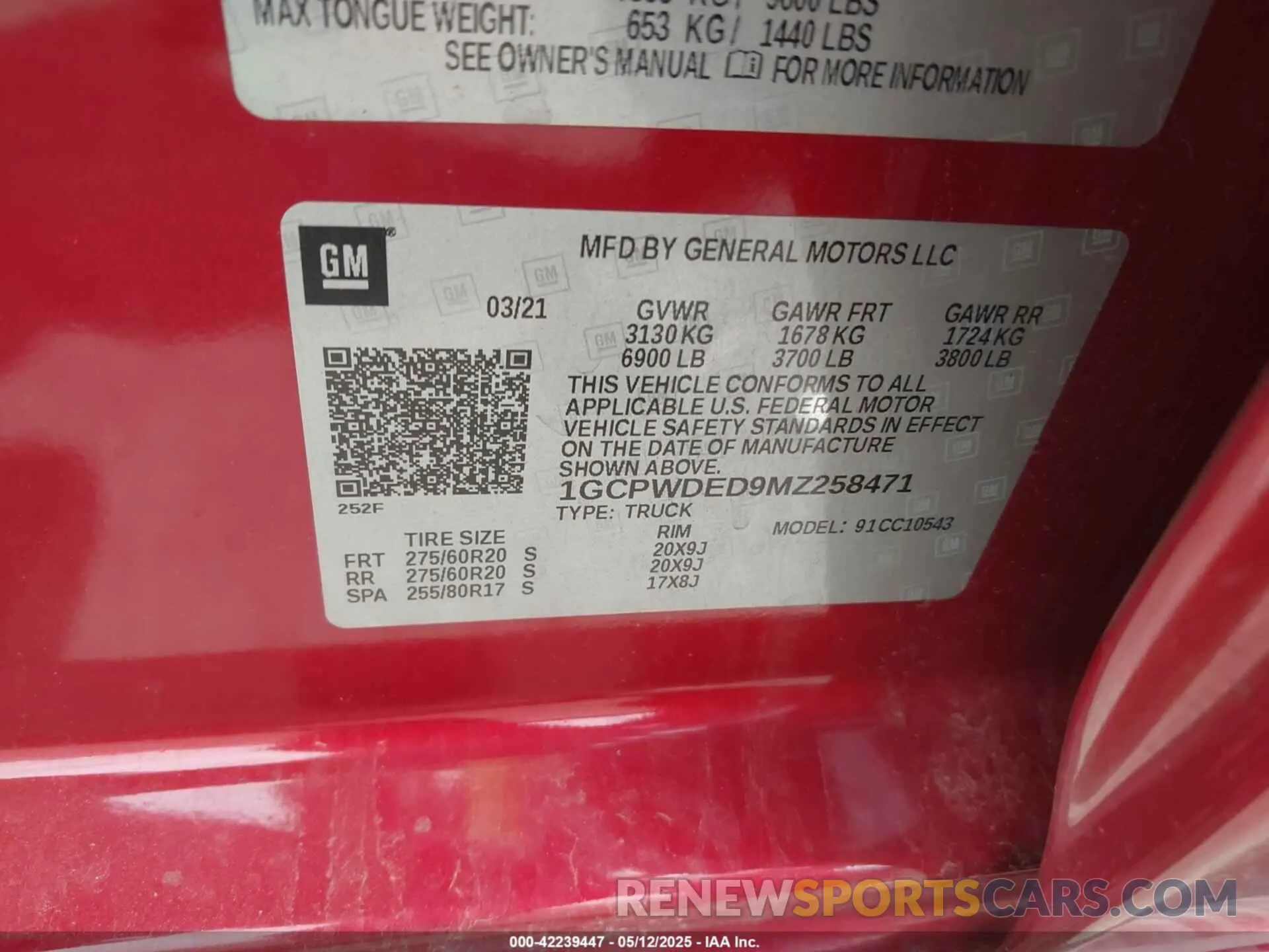9 Фотография поврежденного автомобиля 1GCPWDED9MZ258471 CHEVROLET SILVERADO 1500 2021