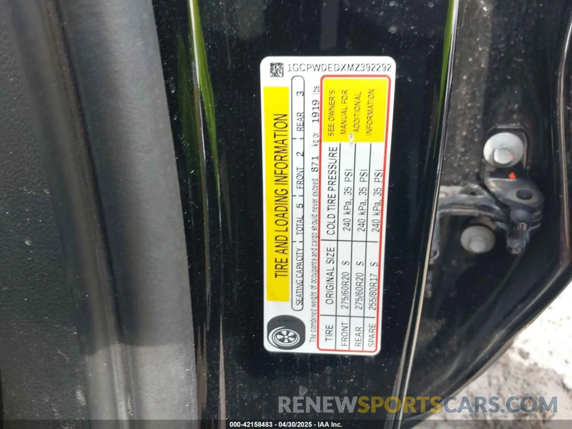 9 Photograph of a damaged car 1GCPWDEDXMZ392292 CHEVROLET SILVERADO 1500 2021