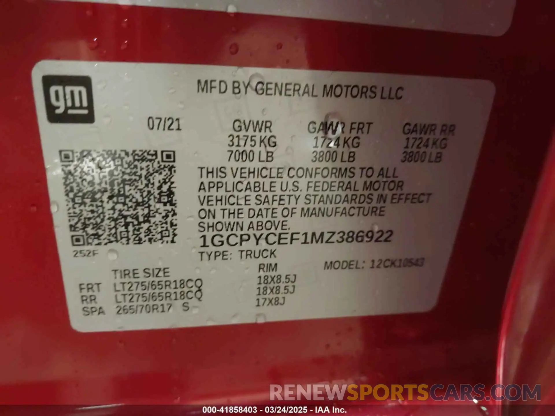 9 Photograph of a damaged car 1GCPYCEF1MZ386922 CHEVROLET SILVERADO 1500 2021