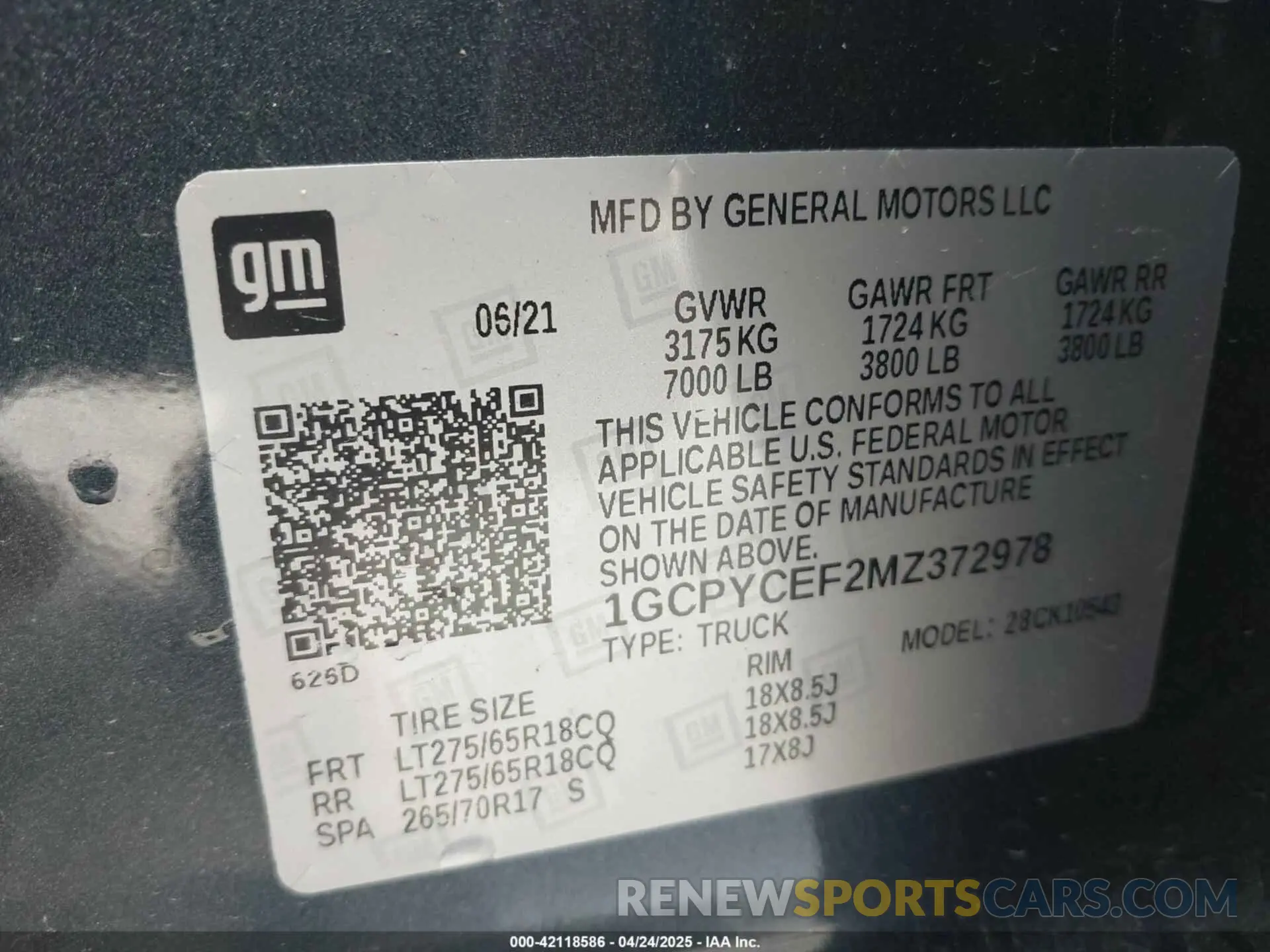 9 Фотография поврежденного автомобиля 1GCPYCEF2MZ372978 CHEVROLET SILVERADO 1500 2021