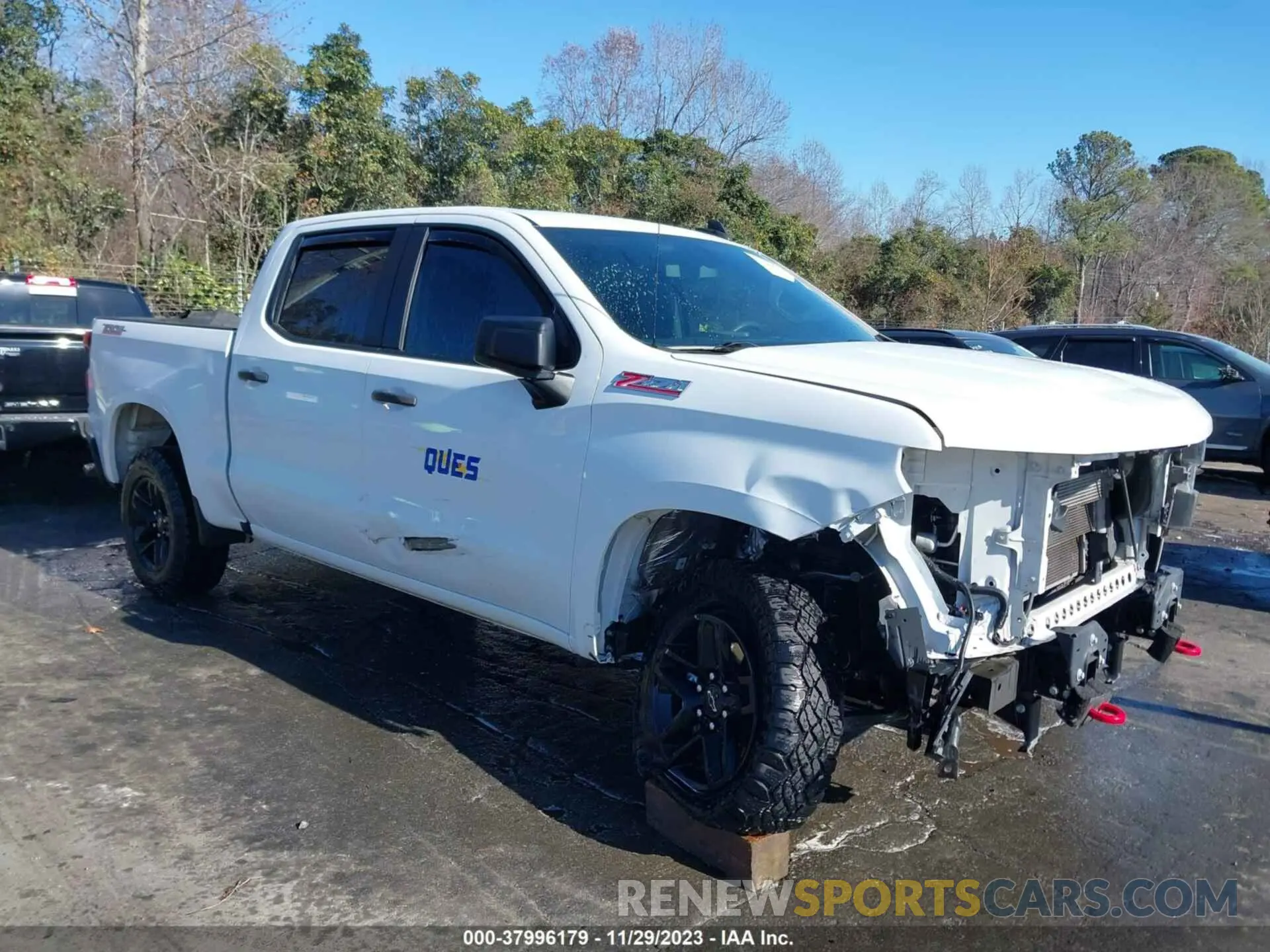1 Photograph of a damaged car 1GCPYCEF5MZ233265 CHEVROLET SILVERADO 1500 2021