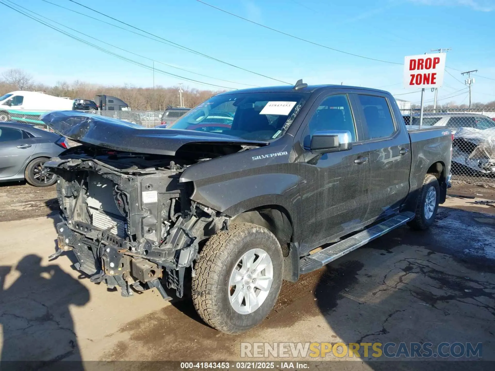 2 Photograph of a damaged car 1GCPYDEK8MZ148133 CHEVROLET SILVERADO 1500 2021