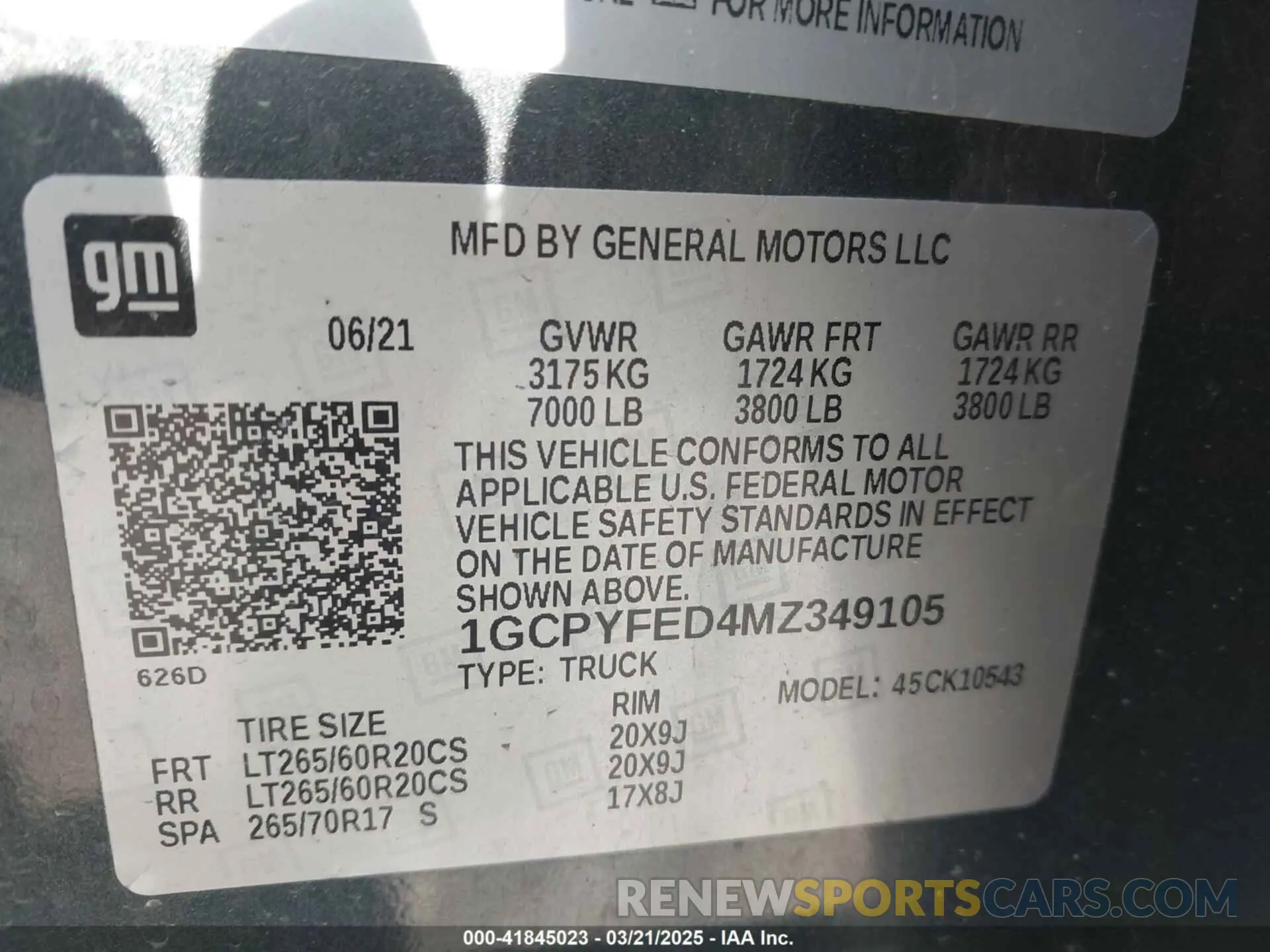 9 Photograph of a damaged car 1GCPYFED4MZ349105 CHEVROLET SILVERADO 1500 2021