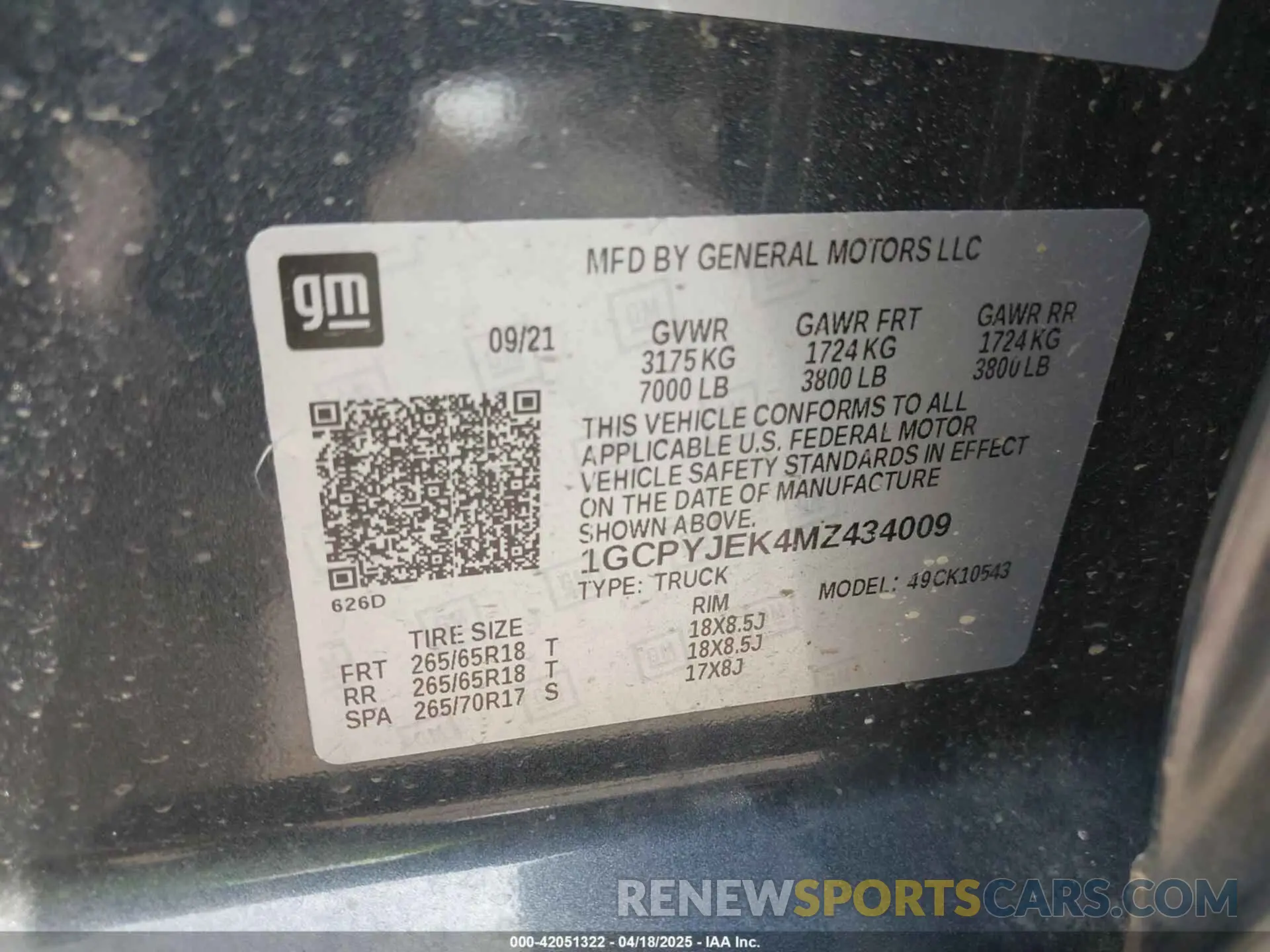 9 Photograph of a damaged car 1GCPYJEK4MZ434009 CHEVROLET SILVERADO 1500 2021
