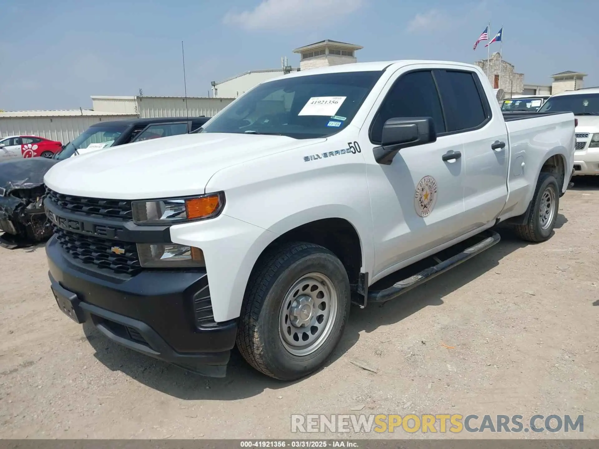 2 Photograph of a damaged car 1GCRWAEH0MZ123809 CHEVROLET SILVERADO 1500 2021