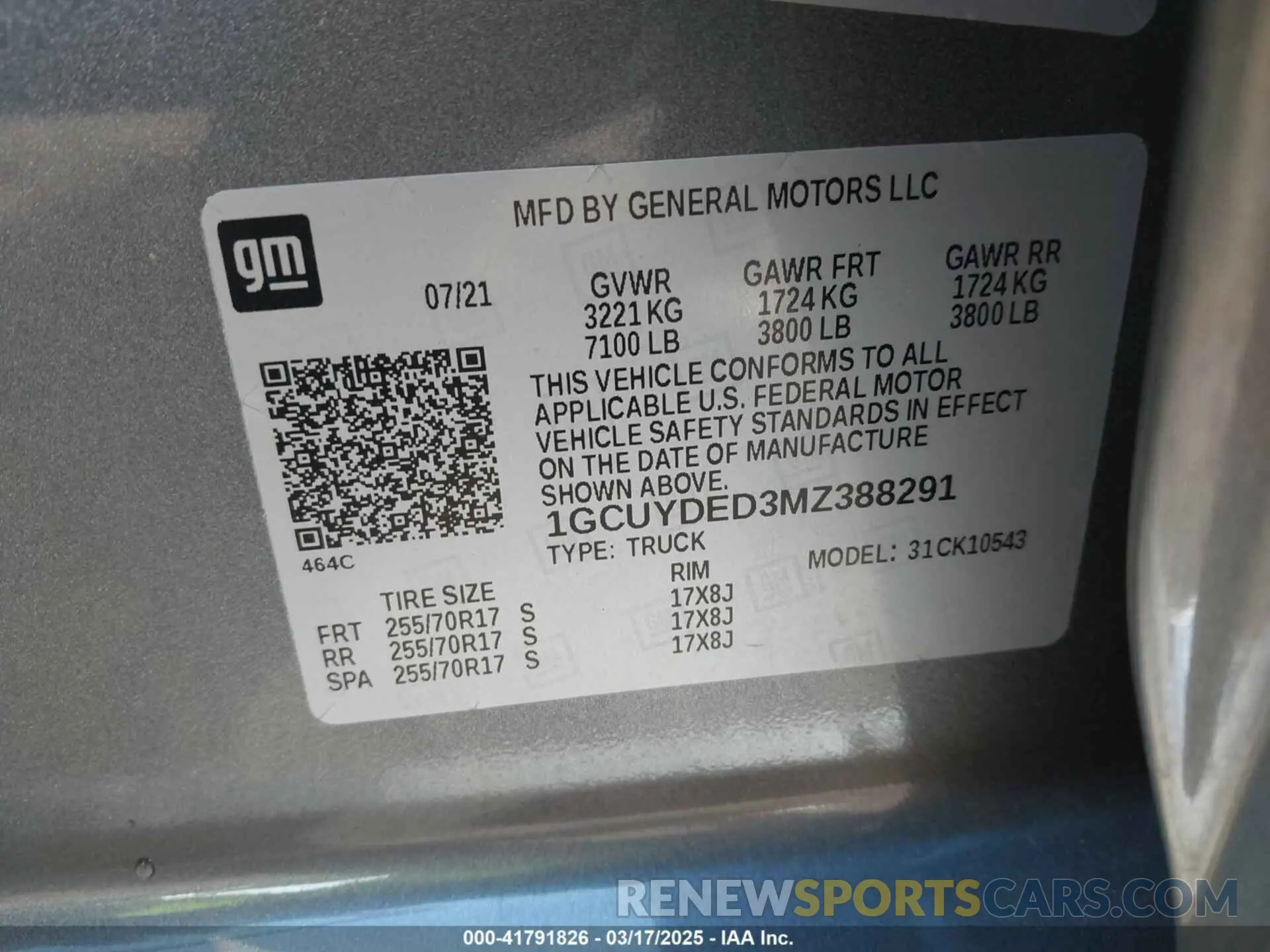 9 Фотография поврежденного автомобиля 1GCUYDED3MZ388291 CHEVROLET SILVERADO 1500 2021