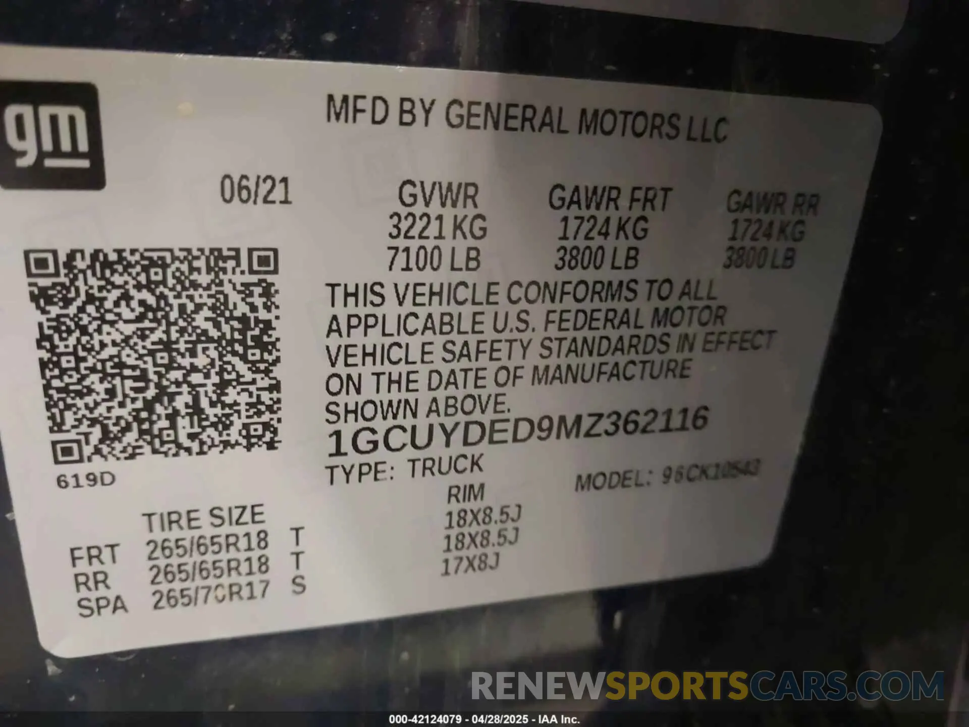 9 Фотография поврежденного автомобиля 1GCUYDED9MZ362116 CHEVROLET SILVERADO 1500 2021