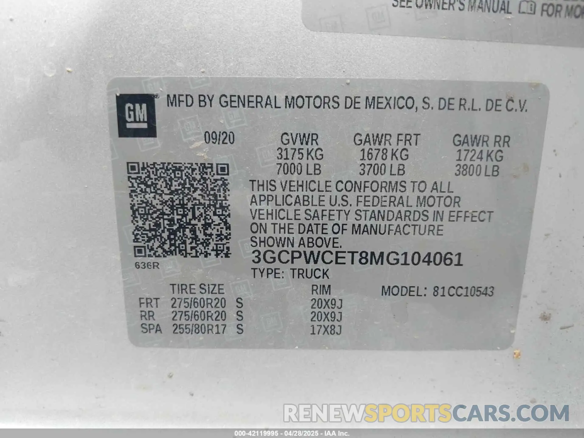 9 Photograph of a damaged car 3GCPWCET8MG104061 CHEVROLET SILVERADO 1500 2021
