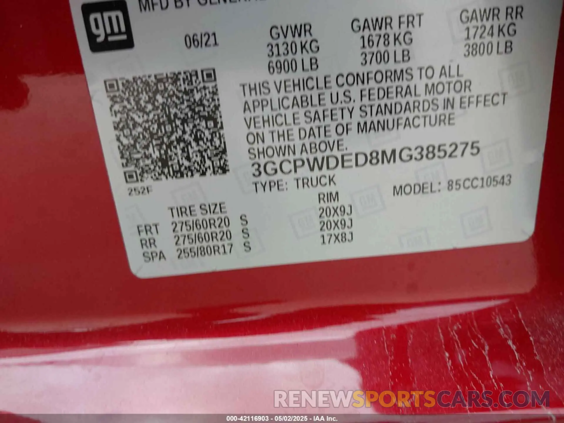 9 Photograph of a damaged car 3GCPWDED8MG385275 CHEVROLET SILVERADO 1500 2021