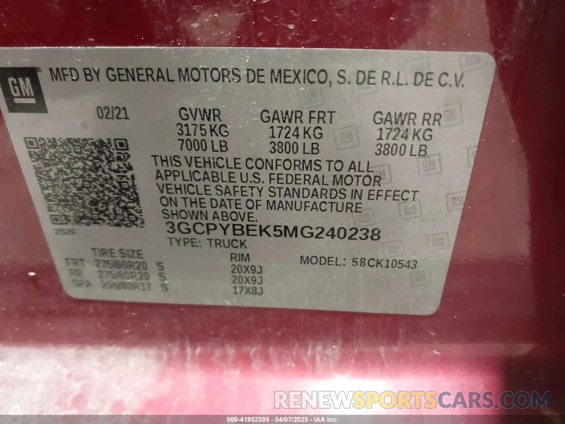 9 Photograph of a damaged car 3GCPYBEK5MG240238 CHEVROLET SILVERADO 1500 2021