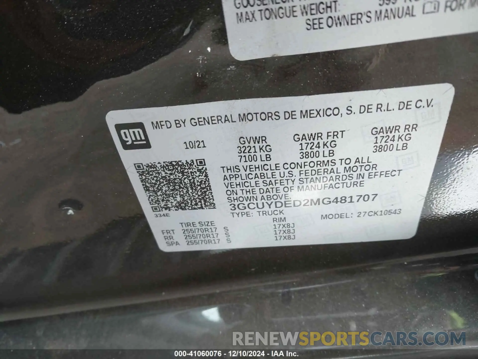 9 Photograph of a damaged car 3GCUYDED2MG481707 CHEVROLET SILVERADO 1500 2021