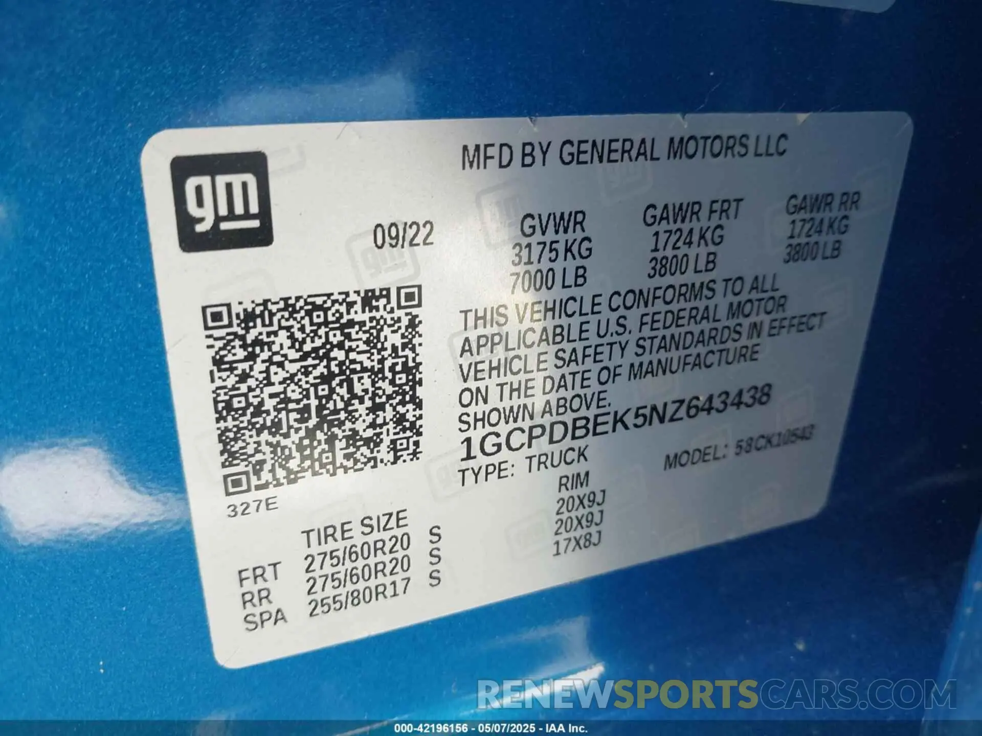 9 Фотография поврежденного автомобиля 1GCPDBEK5NZ643438 CHEVROLET SILVERADO 1500 2022
