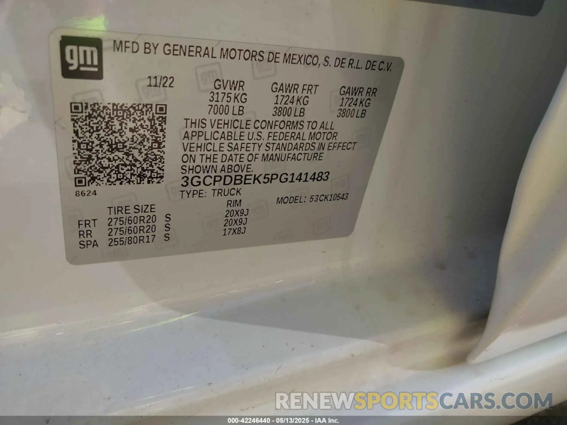 9 Photograph of a damaged car 3GCPDBEK5PG141483 CHEVROLET SILVERADO 1500 2023