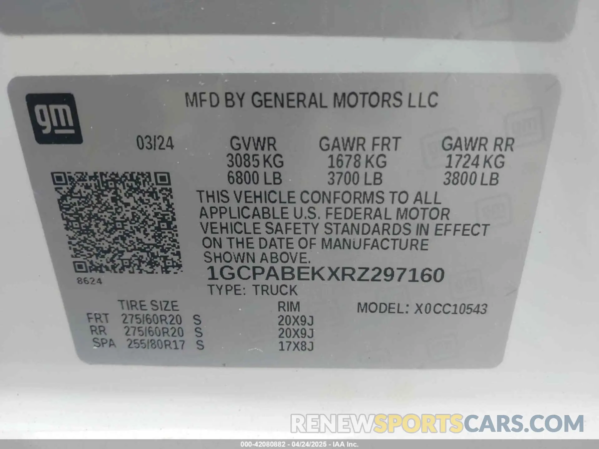 9 Фотография поврежденного автомобиля 1GCPABEKXRZ297160 CHEVROLET SILVERADO 1500 2024