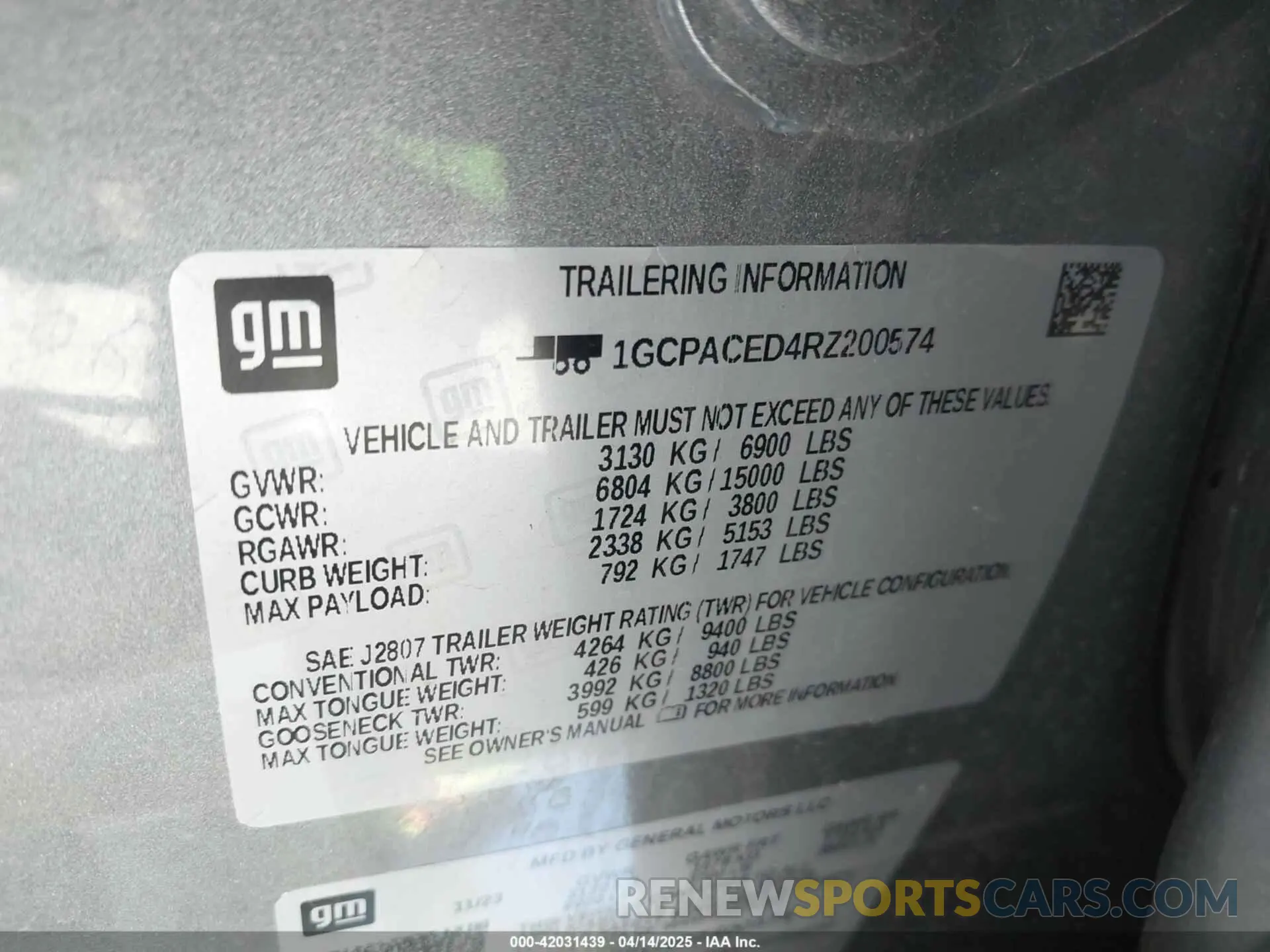 17 Фотография поврежденного автомобиля 1GCPACED4RZ200574 CHEVROLET SILVERADO 1500 2024