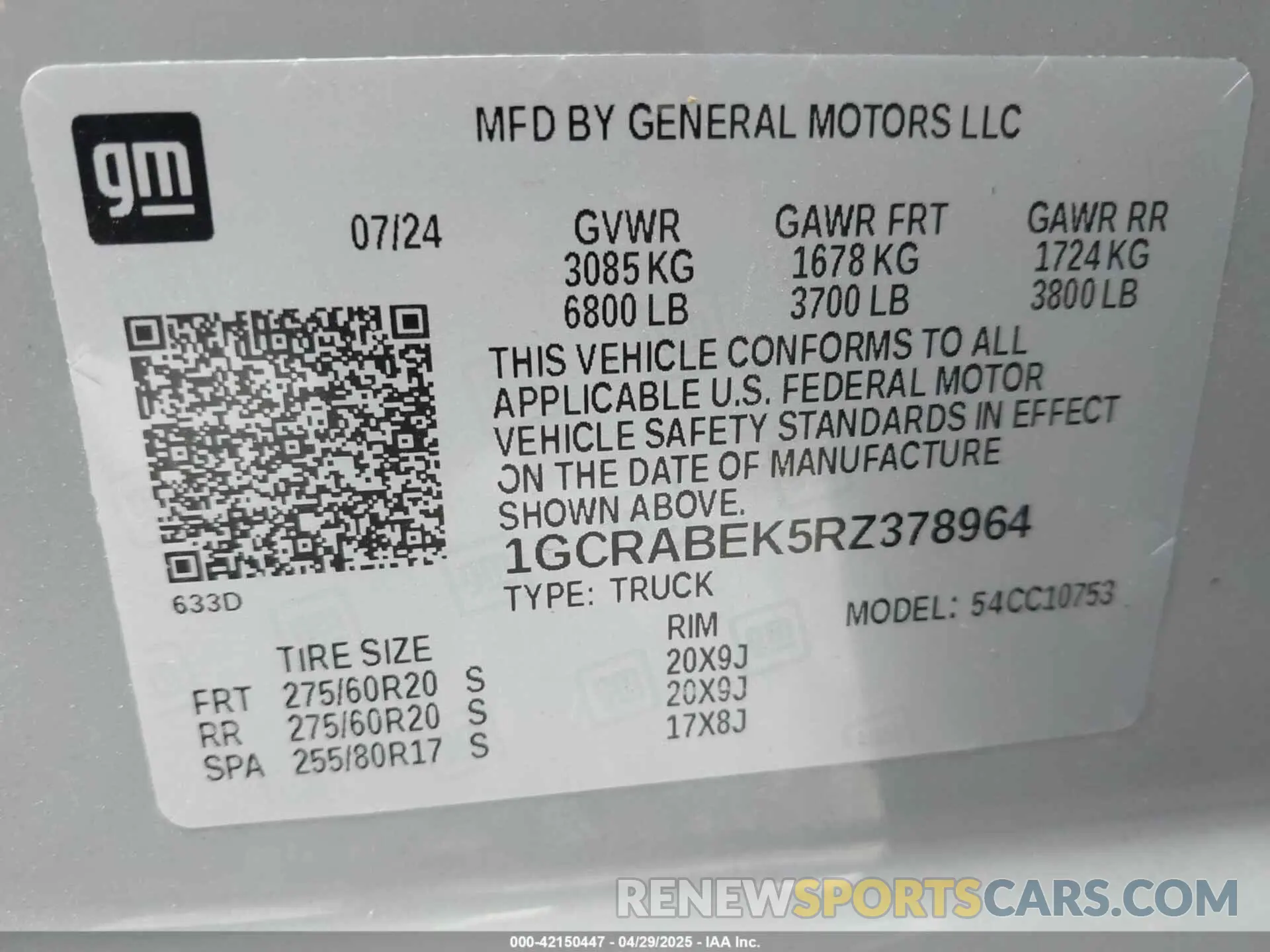 9 Фотография поврежденного автомобиля 1GCRABEK5RZ378964 CHEVROLET SILVERADO 1500 2024