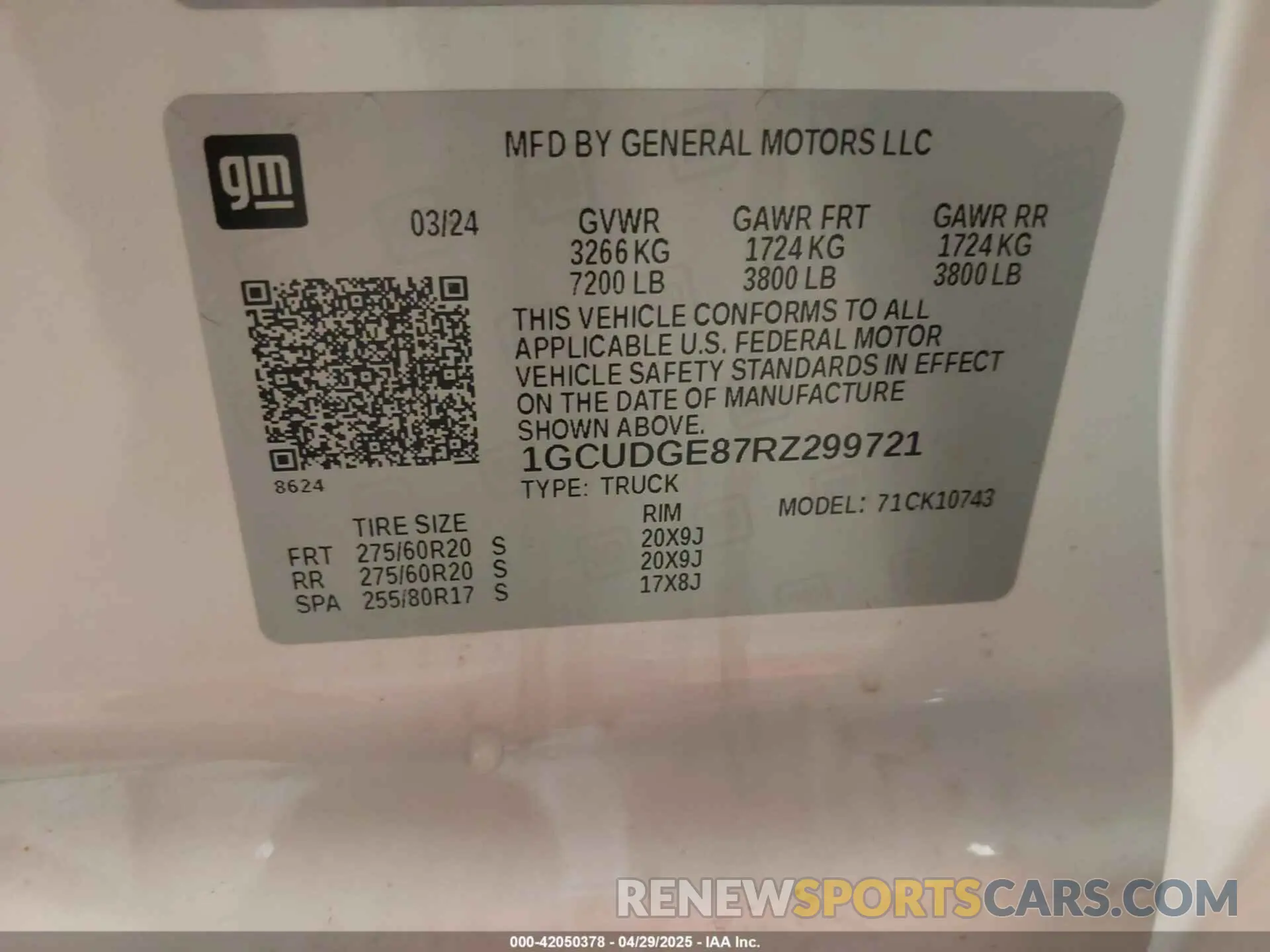 9 Photograph of a damaged car 1GCUDGE87RZ299721 CHEVROLET SILVERADO 1500 2024