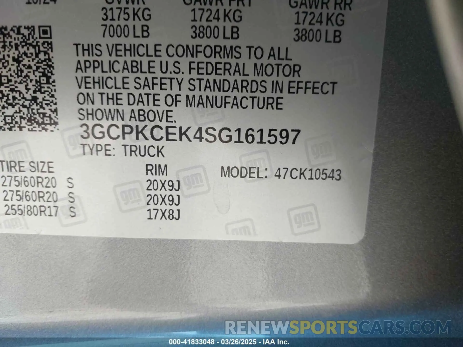 9 Photograph of a damaged car 3GCPKCEK4SG161597 CHEVROLET SILVERADO 1500 2025