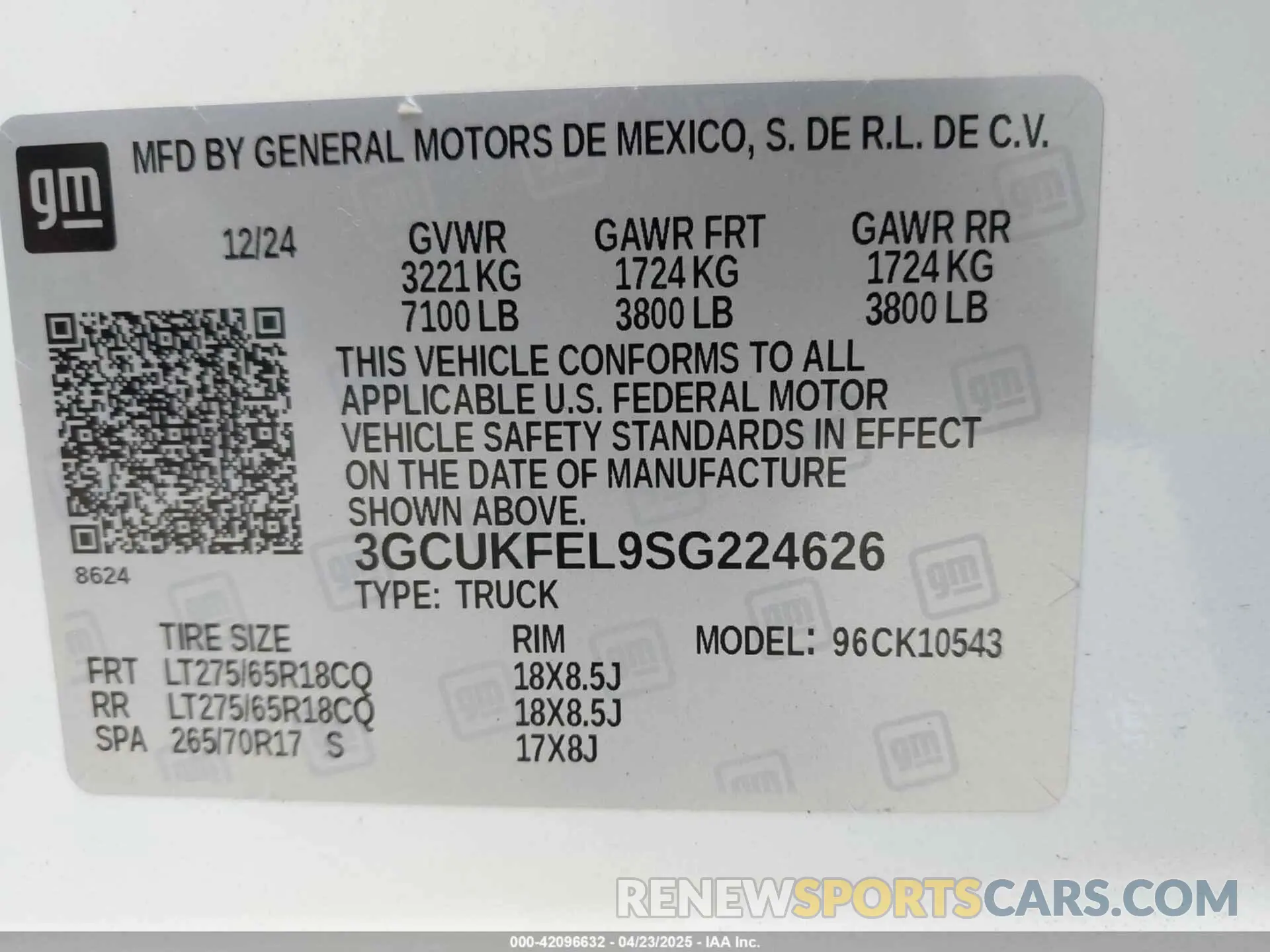 9 Photograph of a damaged car 3GCUKFEL9SG224626 CHEVROLET SILVERADO 1500 2025