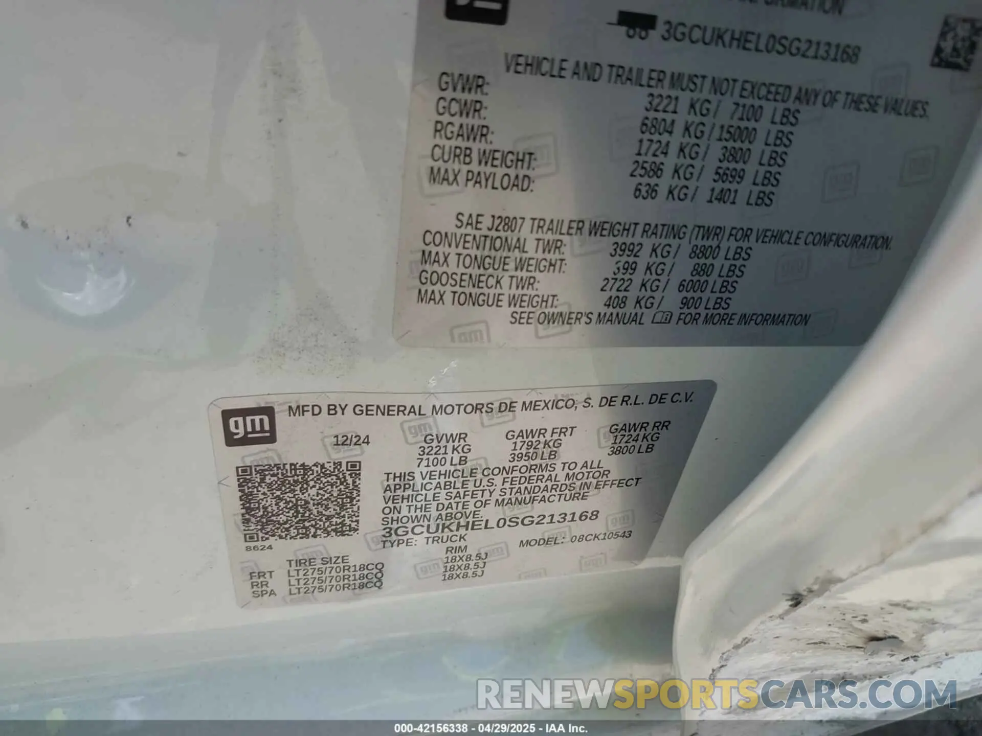 9 Фотография поврежденного автомобиля 3GCUKHEL0SG213168 CHEVROLET SILVERADO 1500 2025