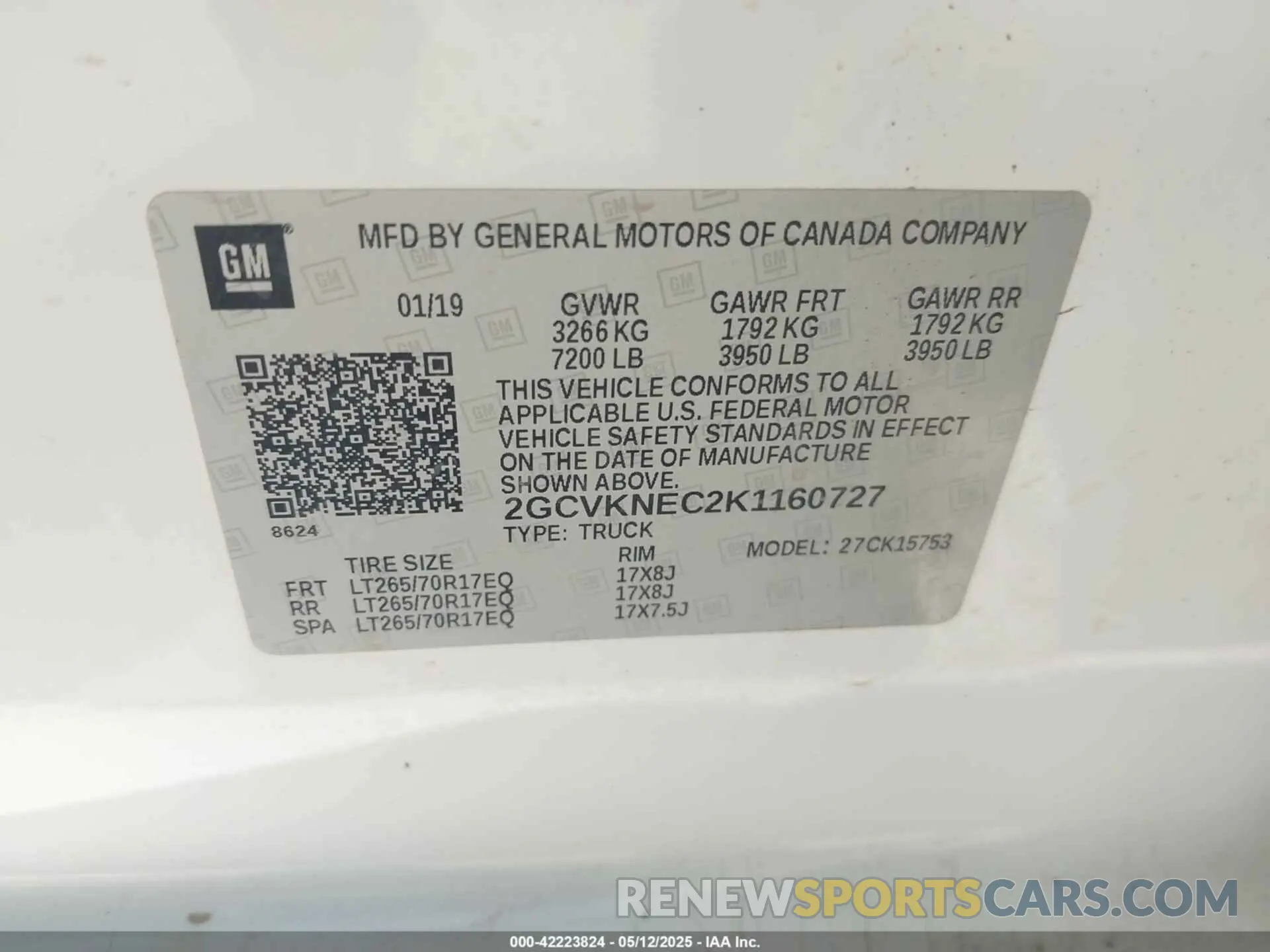 9 Photograph of a damaged car 2GCVKNEC2K1160727 CHEVROLET SILVERADO 1500 LD 2019