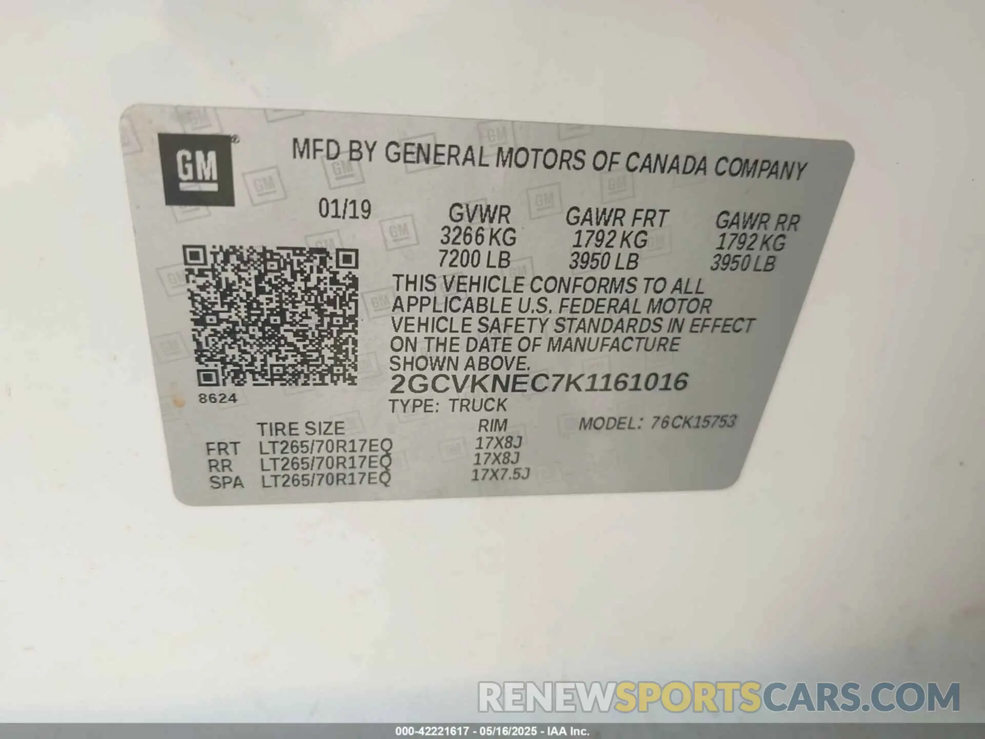 9 Photograph of a damaged car 2GCVKNEC7K1161016 CHEVROLET SILVERADO 1500 LD 2019