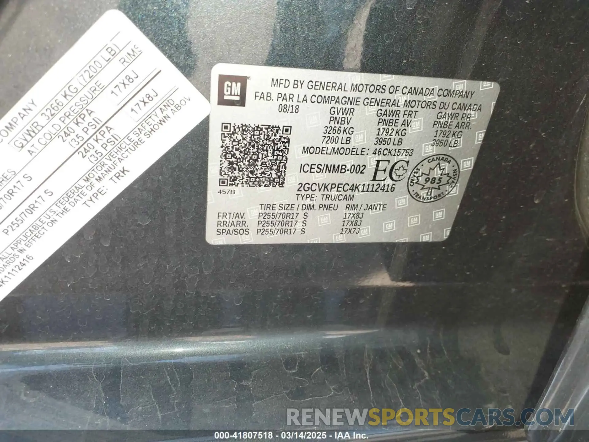 9 Photograph of a damaged car 2GCVKPEC4K1112416 CHEVROLET SILVERADO 1500 LD 2019