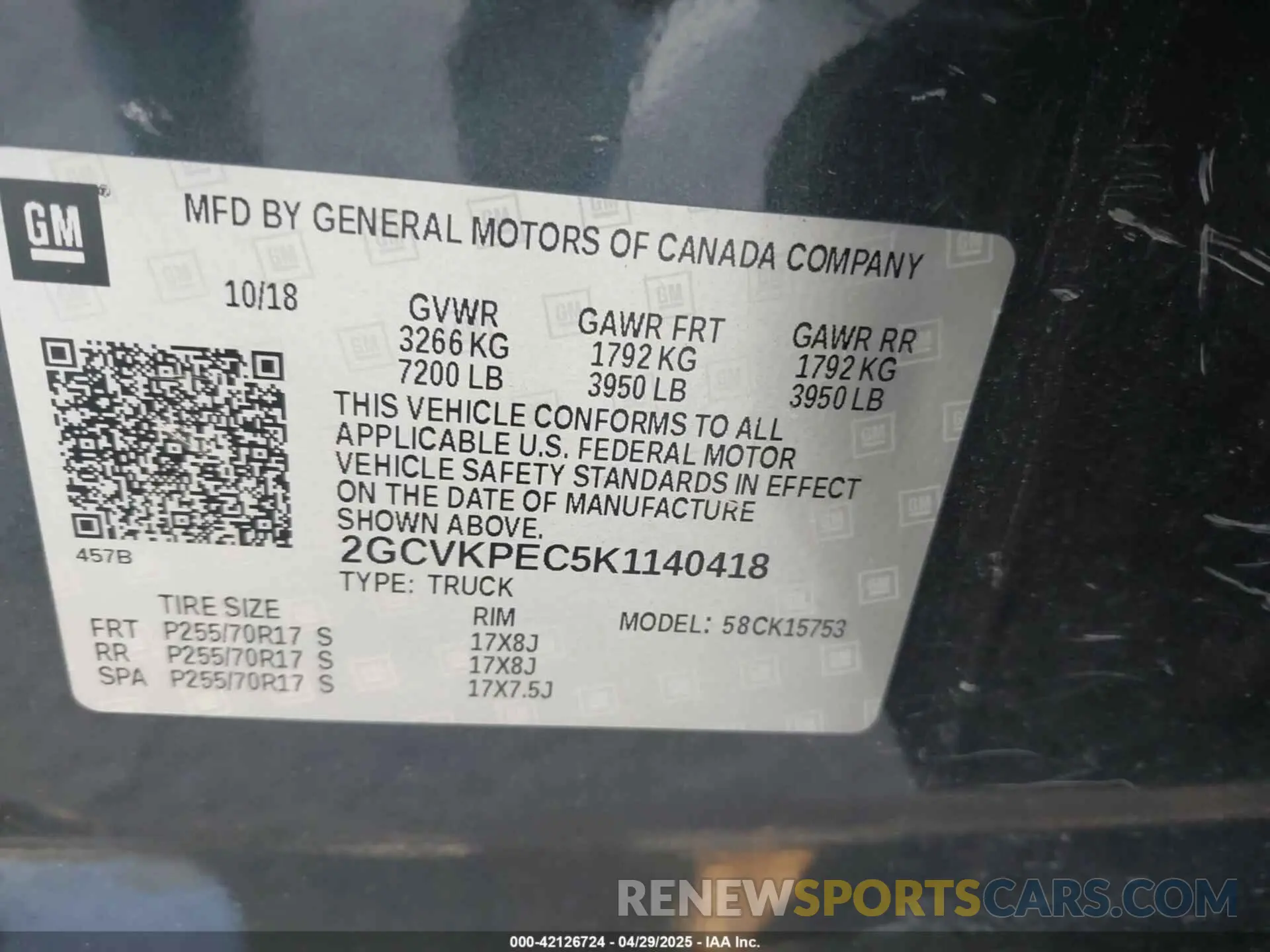 9 Фотография поврежденного автомобиля 2GCVKPEC5K1140418 CHEVROLET SILVERADO 1500 LD 2019