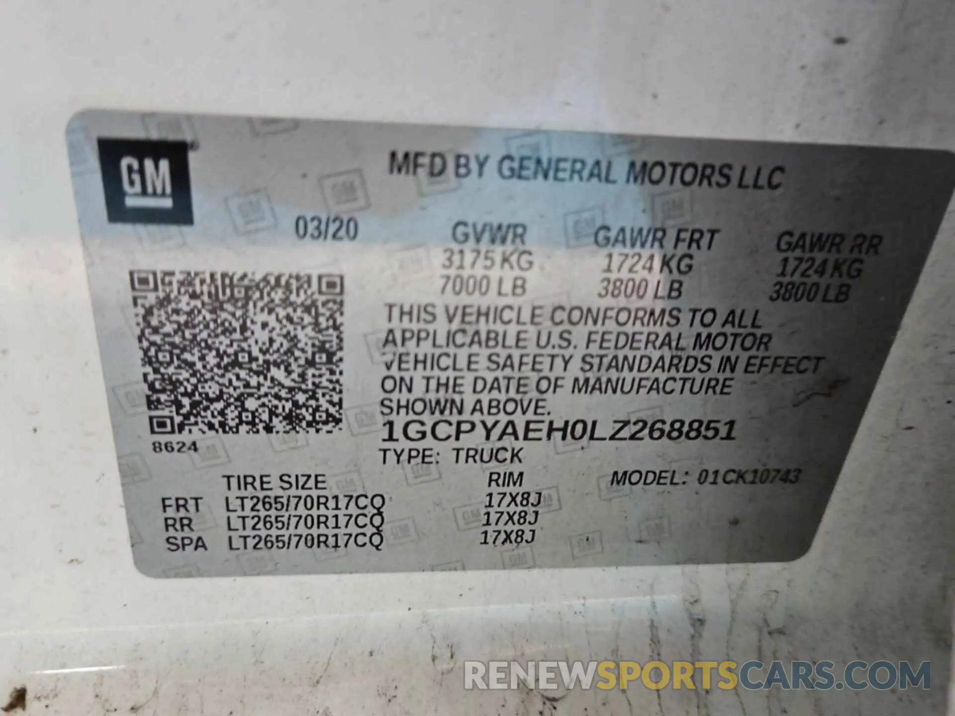 51 Фотография поврежденного автомобиля 1GCPYAEH0LZ268851 CHEVROLET SILVERADO 2020