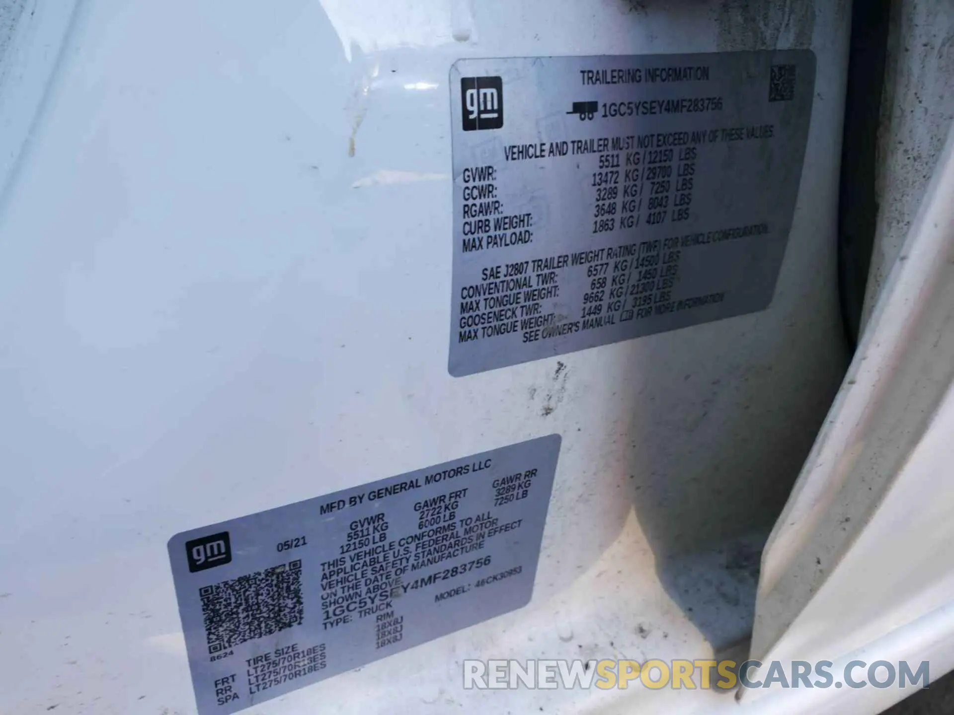 22 Photograph of a damaged car 1GC5YSEY4MF283756 CHEVROLET SILVERADO 2021