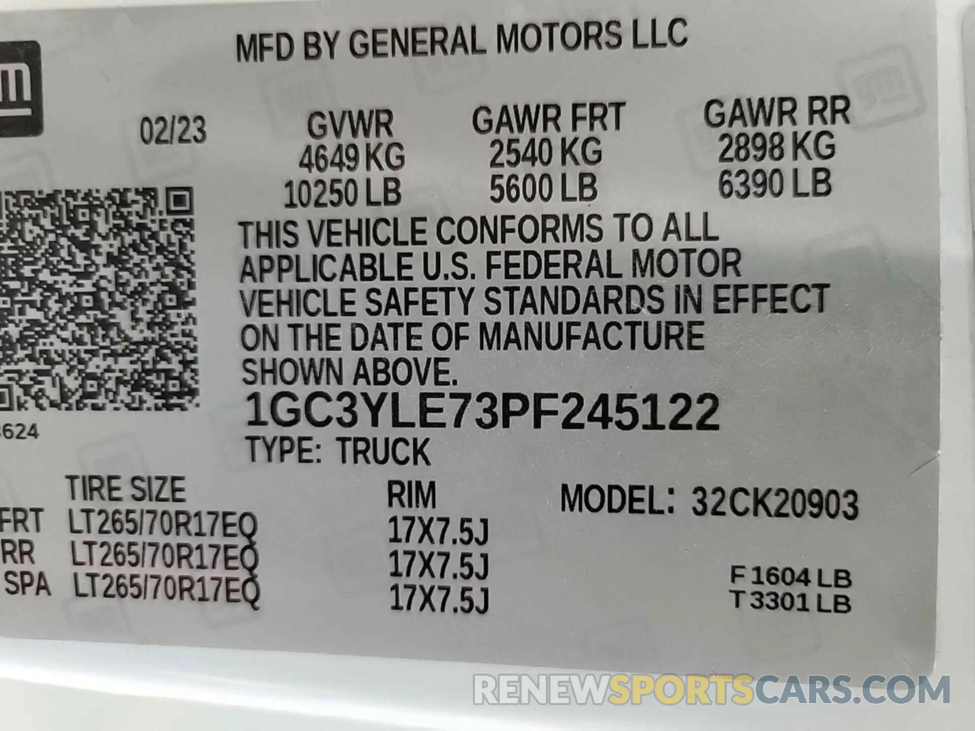 20 Фотография поврежденного автомобиля 1GC3YLE73PF245122 CHEVROLET SILVERADO 2023