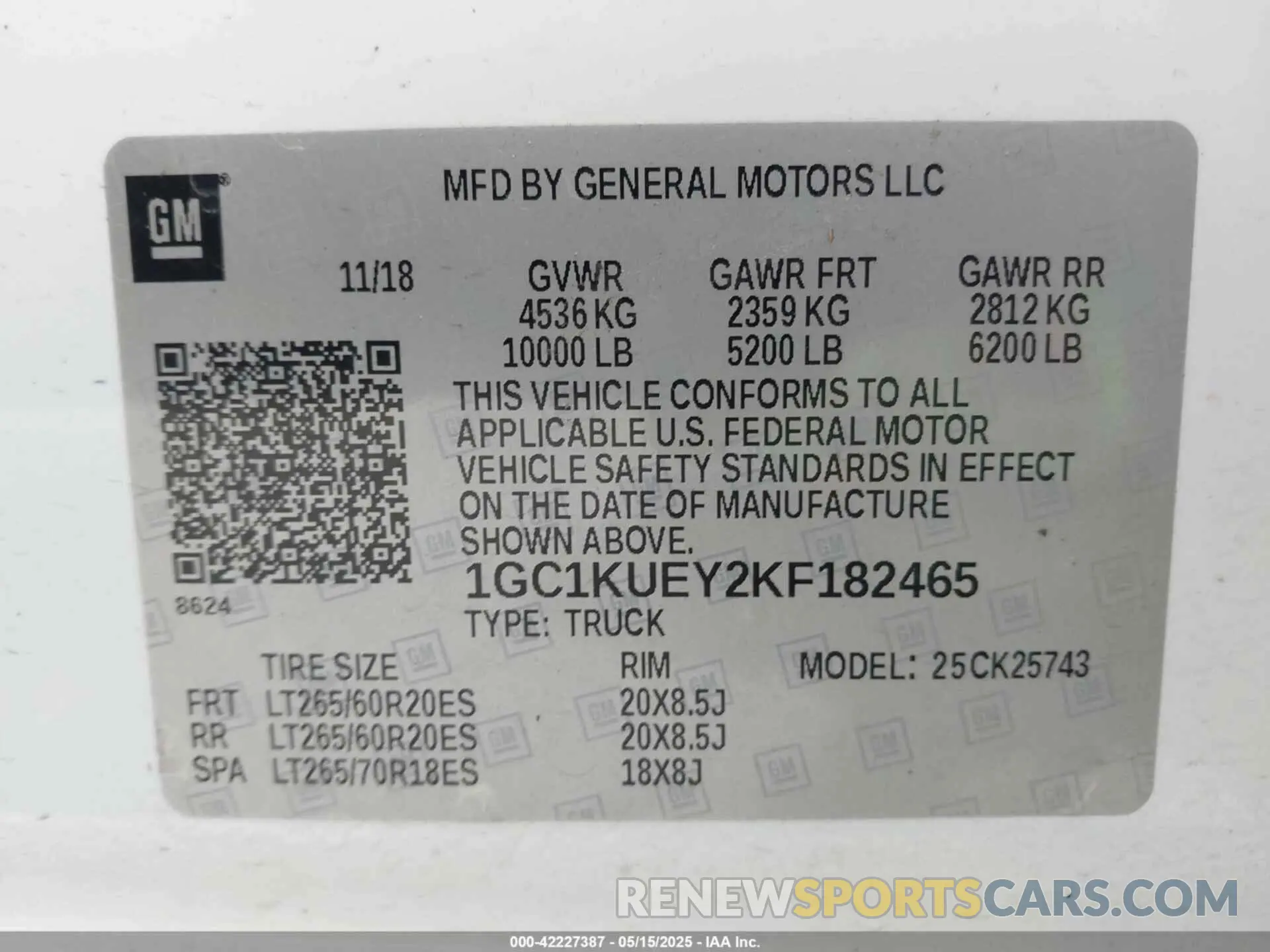 9 Photograph of a damaged car 1GC1KUEY2KF182465 CHEVROLET SILVERADO 2500HD 2019