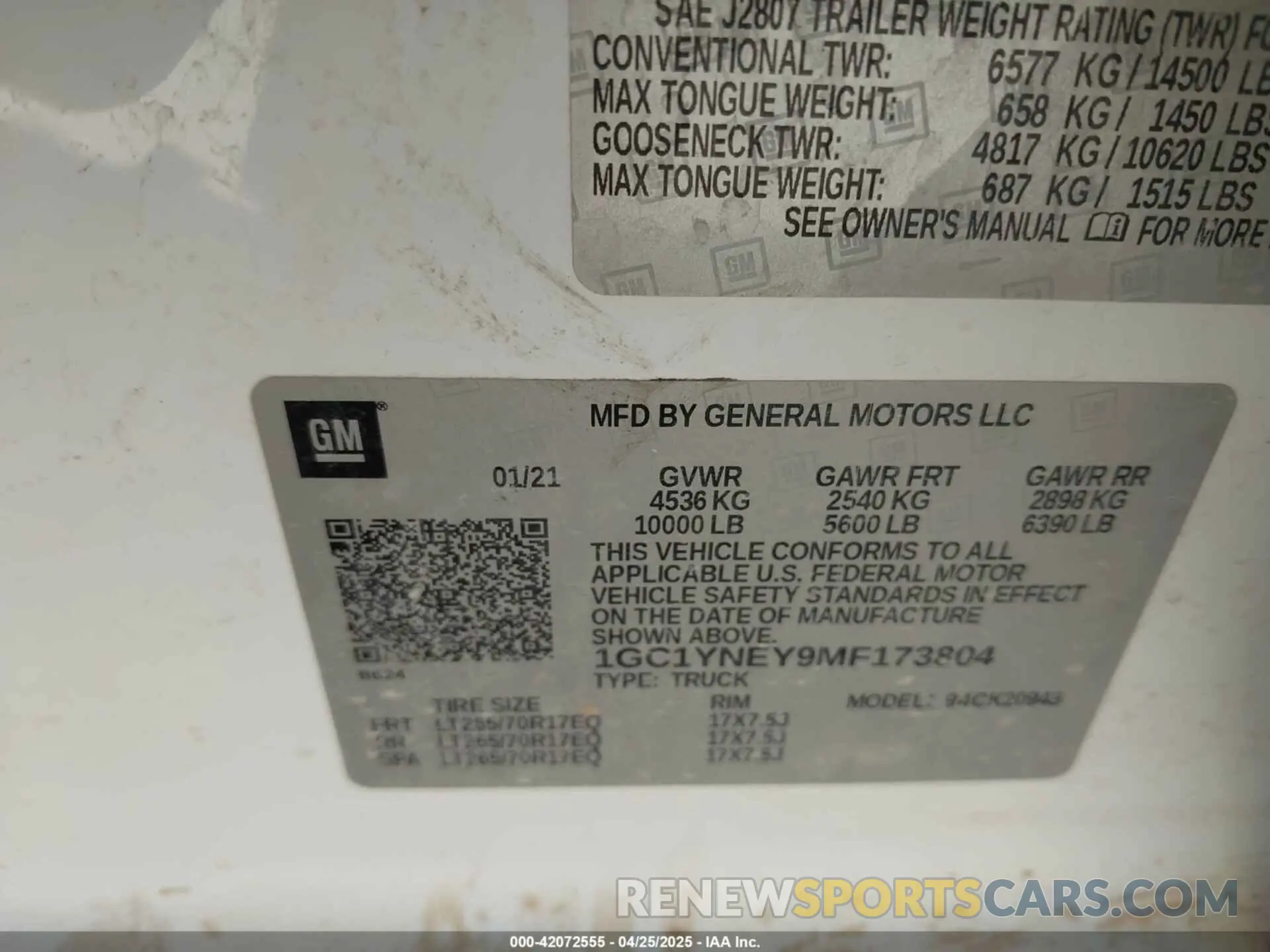 9 Photograph of a damaged car 1GC1YNEY9MF173804 CHEVROLET SILVERADO 2500HD 2021