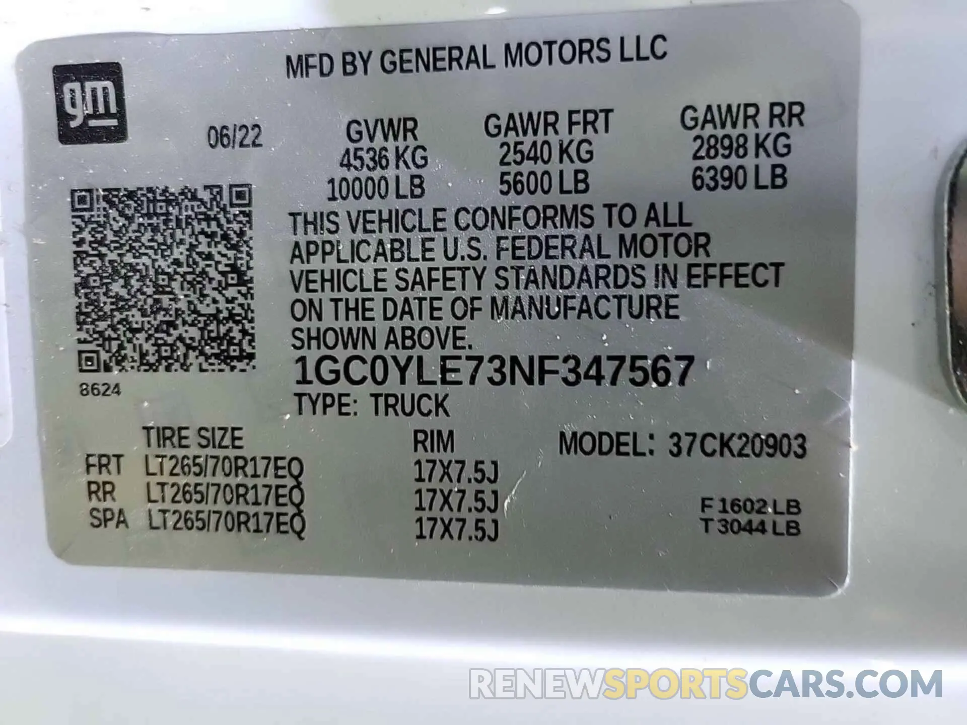 2 Photograph of a damaged car 1GC0YLE73NF347567 CHEVROLET SILVERADO 2500HD 2022