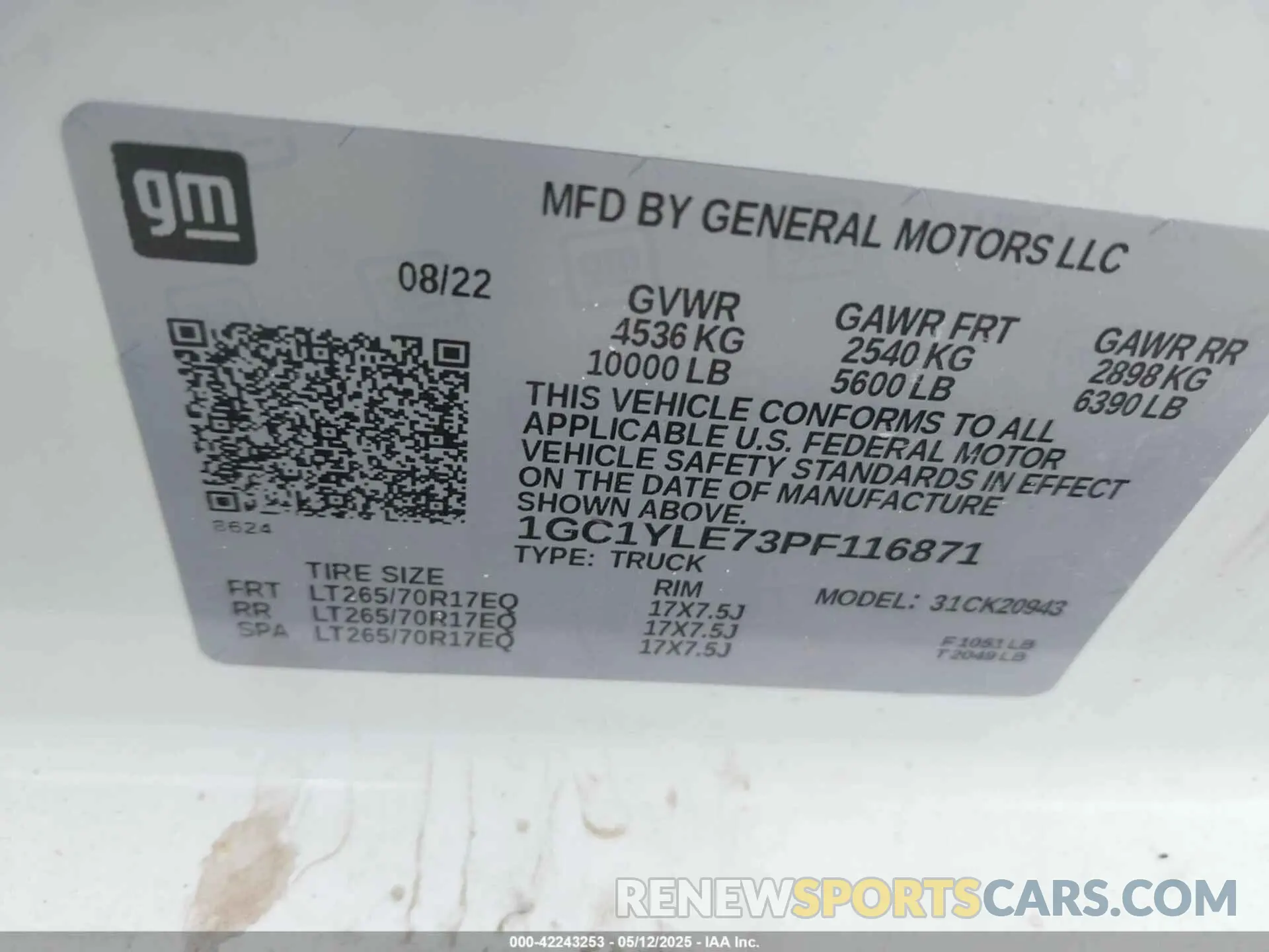 9 Фотография поврежденного автомобиля 1GC1YLE73PF116871 CHEVROLET SILVERADO 2500HD 2023