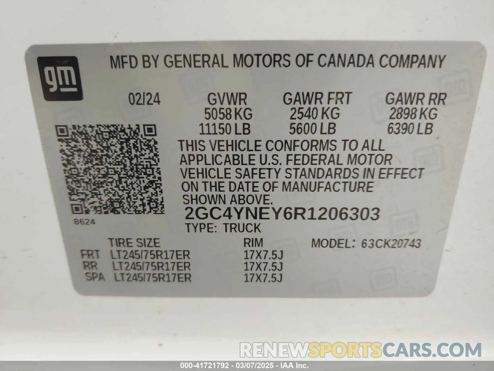 8 Фотография поврежденного автомобиля 2GC4YNEY6R1206303 CHEVROLET SILVERADO 2500HD 2024