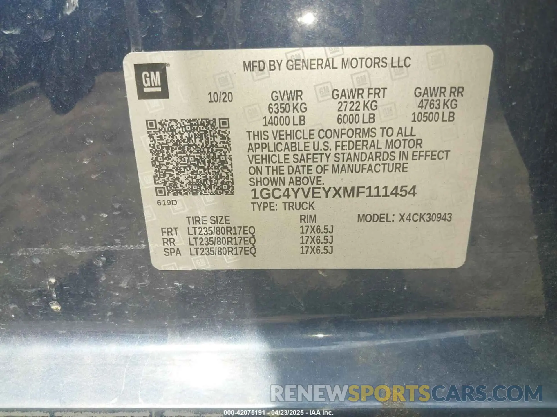 8 Фотография поврежденного автомобиля 1GC4YVEYXMF111454 CHEVROLET SILVERADO 3500HD 2021