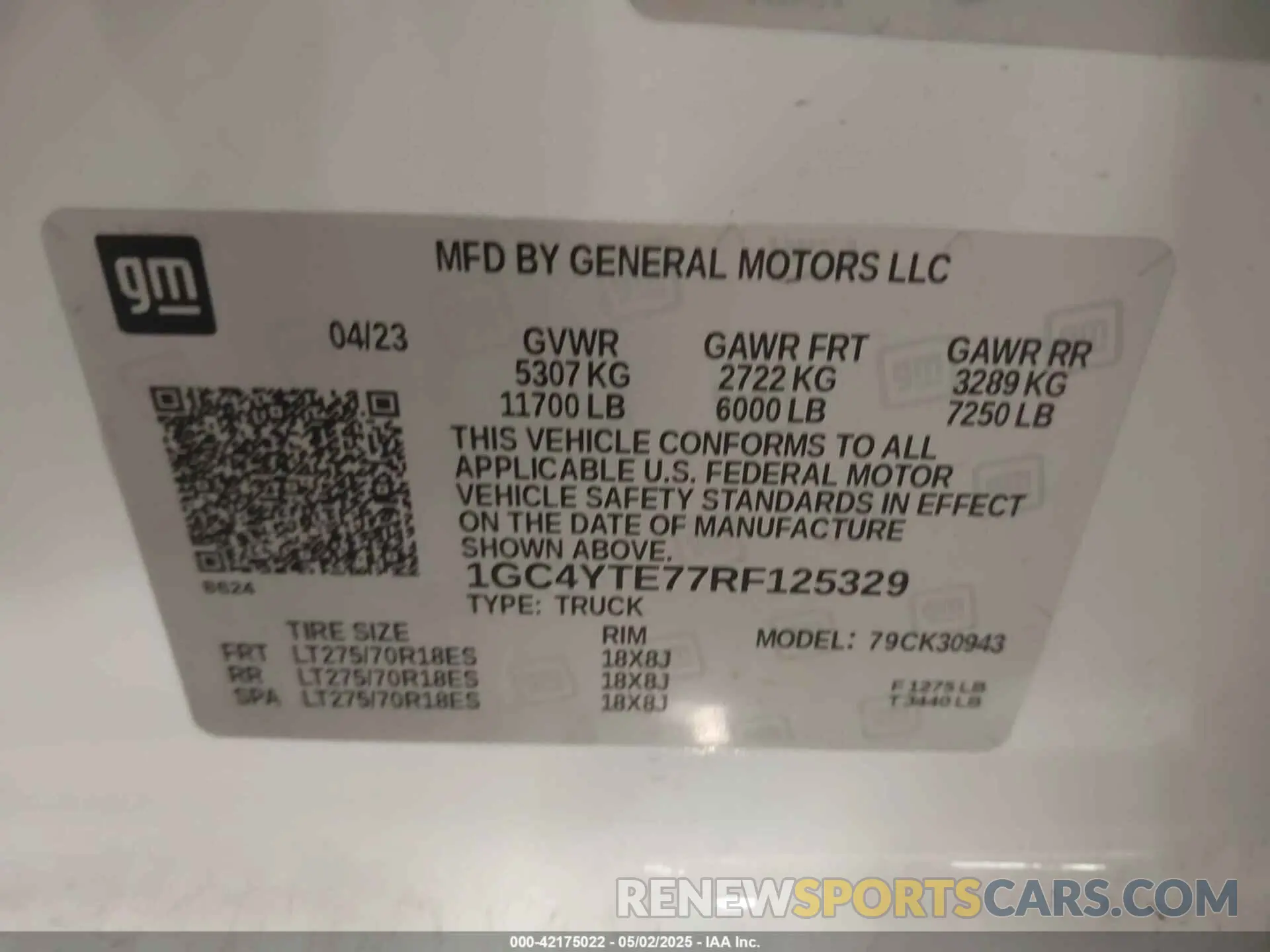 8 Photograph of a damaged car 1GC4YTE77RF125329 CHEVROLET SILVERADO 3500HD 2024